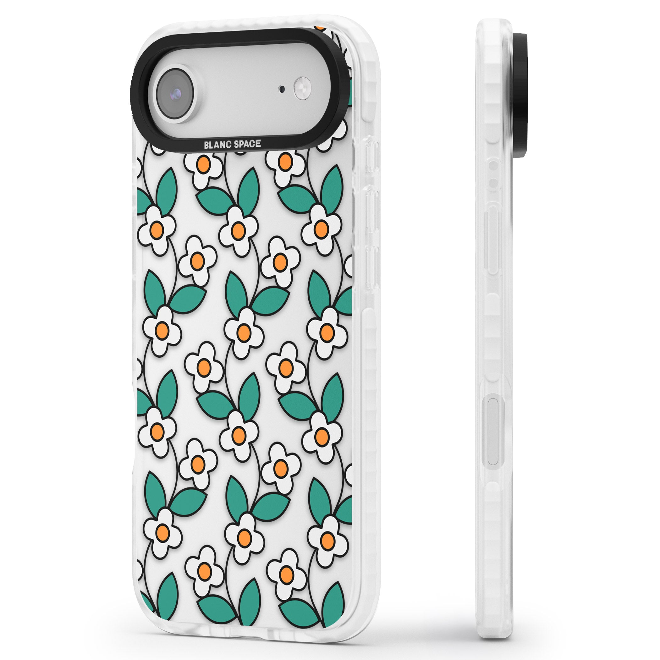 Spring Daisies iPhone 17 Air Impact Clear Phone Case Side Profile