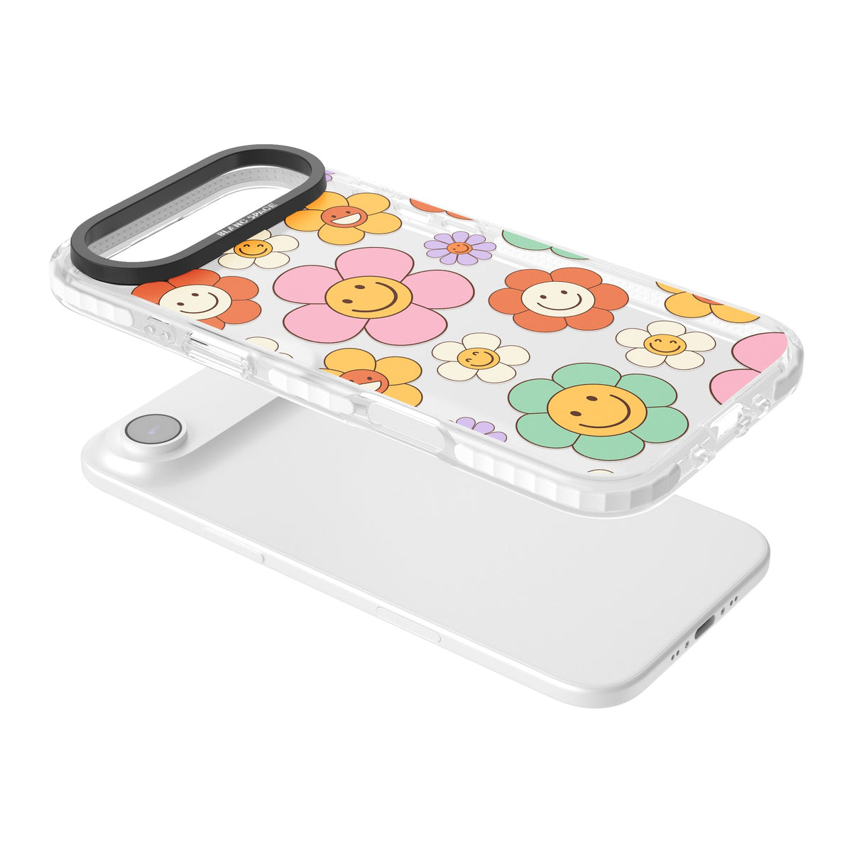 Happy Blossoms iPhone Air Impact Clear Phone Case angled