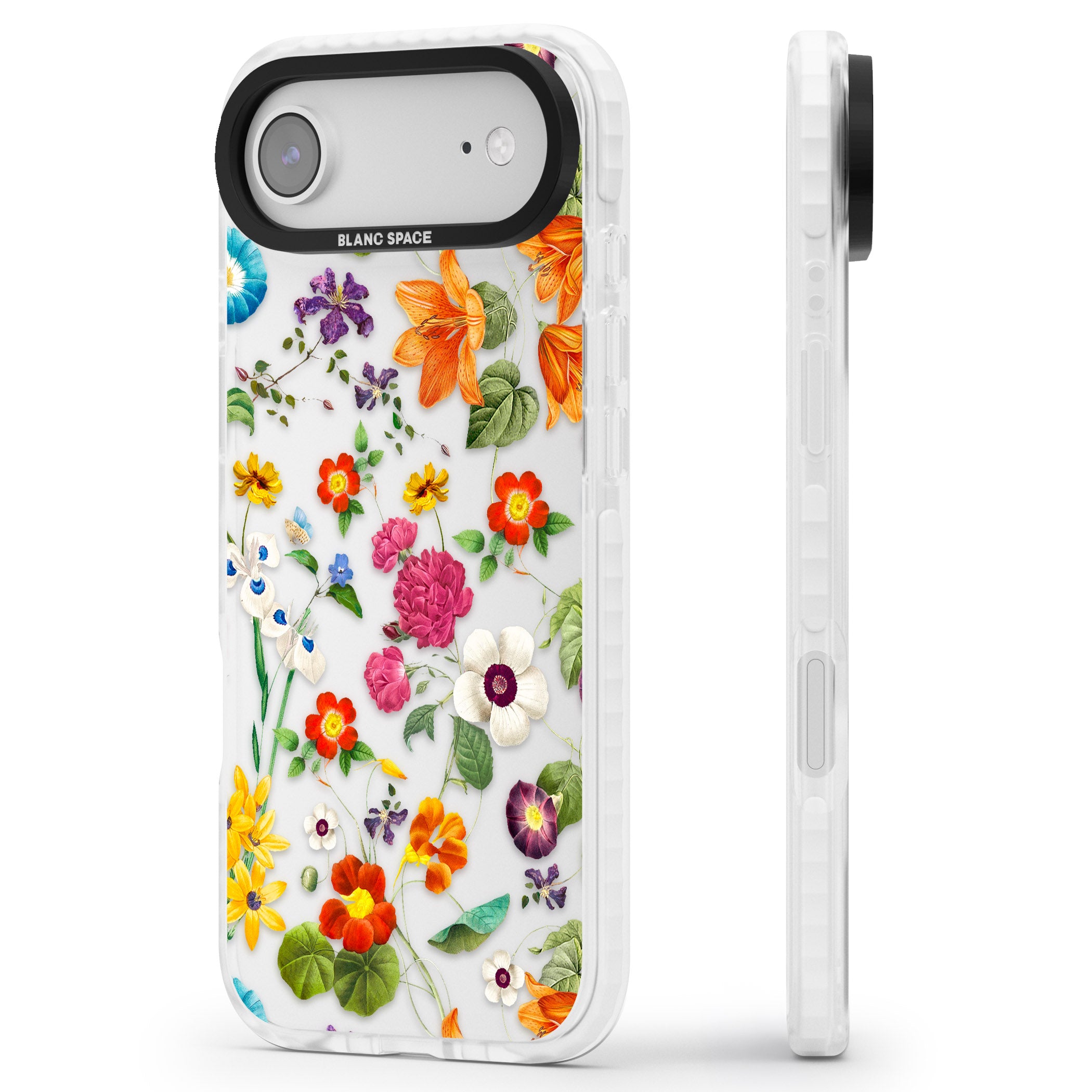 Whimsical Wildflowers iPhone 17 Air Impact Clear Phone Case Side Profile