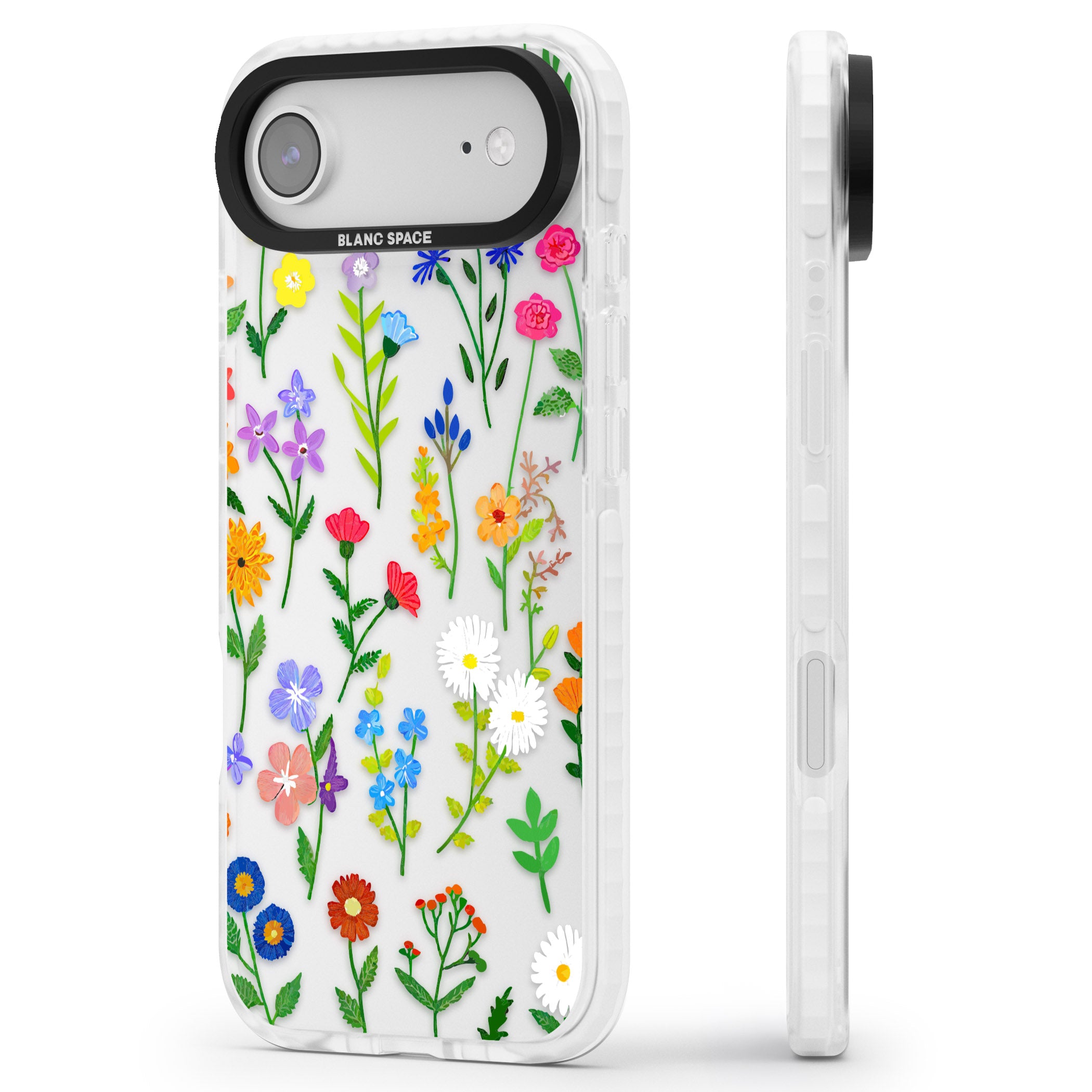 Wildflower Garden iPhone 17 Air Impact Clear Phone Case Side Profile