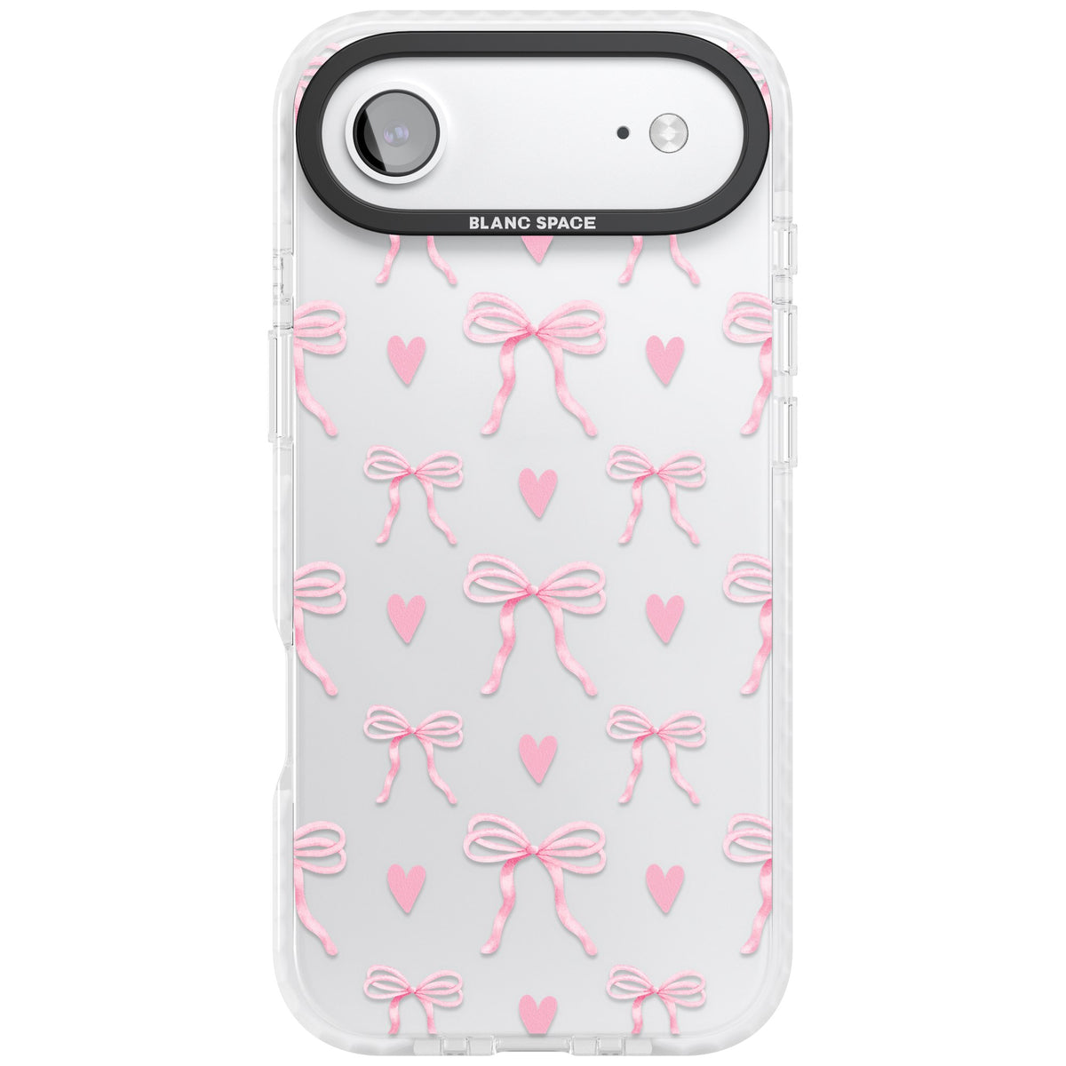 Pink Bows & Hearts iPhone Air Impact Clear Phone Case front