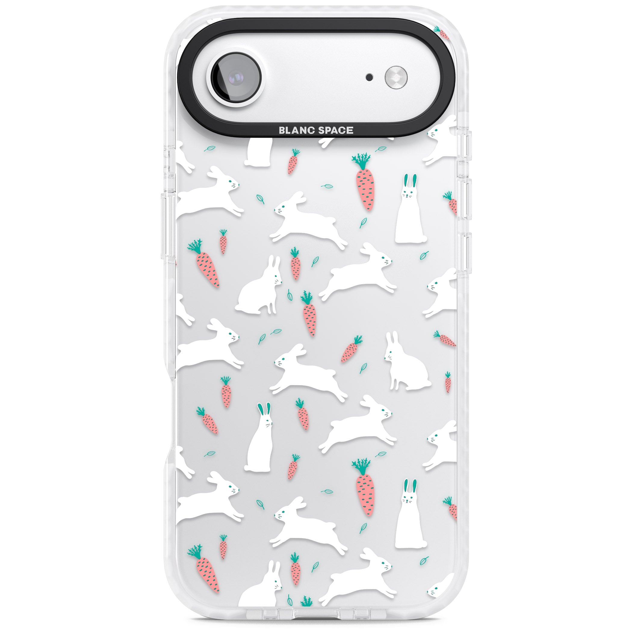 White Bunnies And Carrots iPhone 17 Air Impact Clear Phone Case
