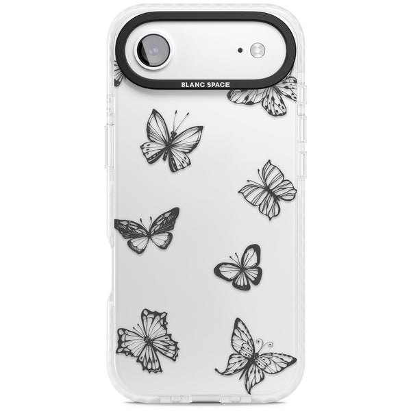 Grey Butterfly Line Pattern