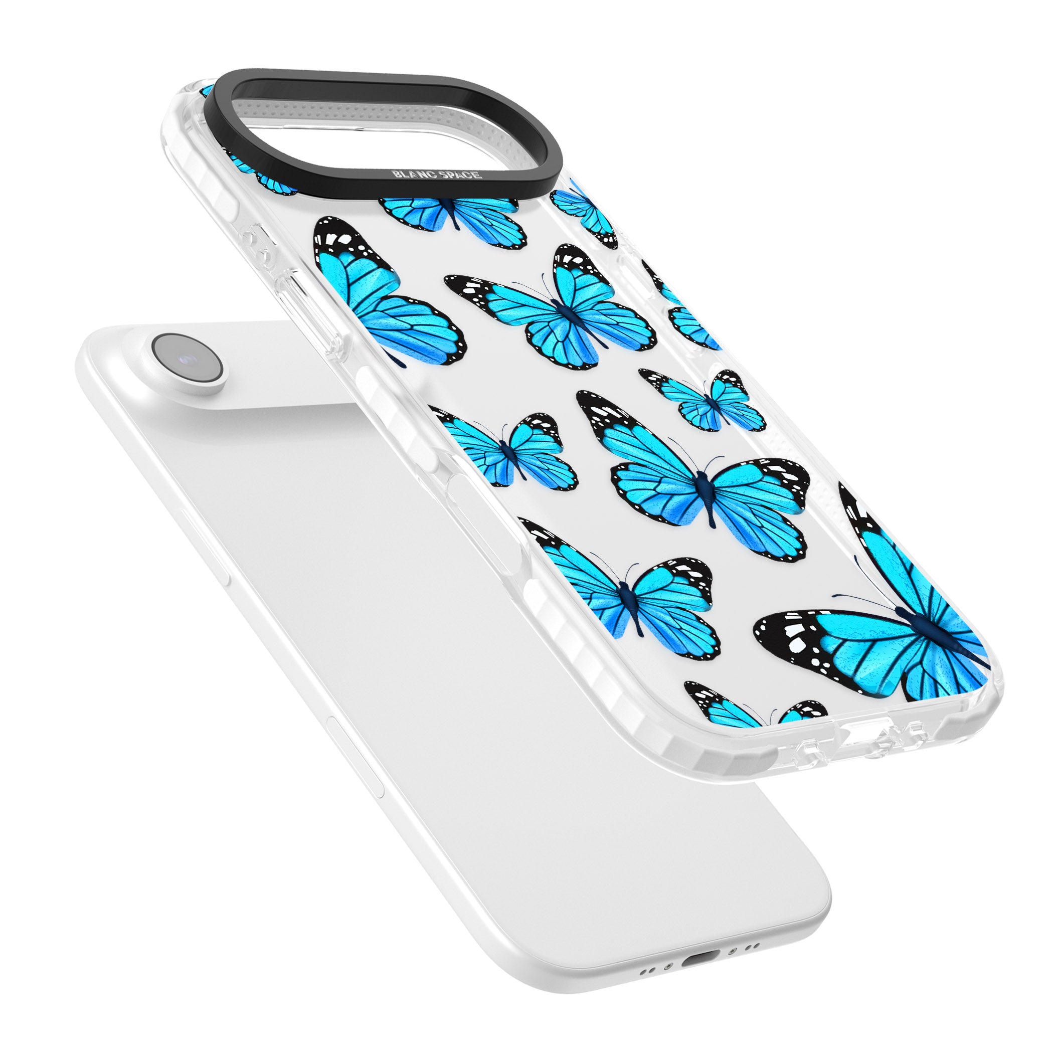 Blue Butterflies iPhone 17 Air Impact Clear Phone Case Colours
