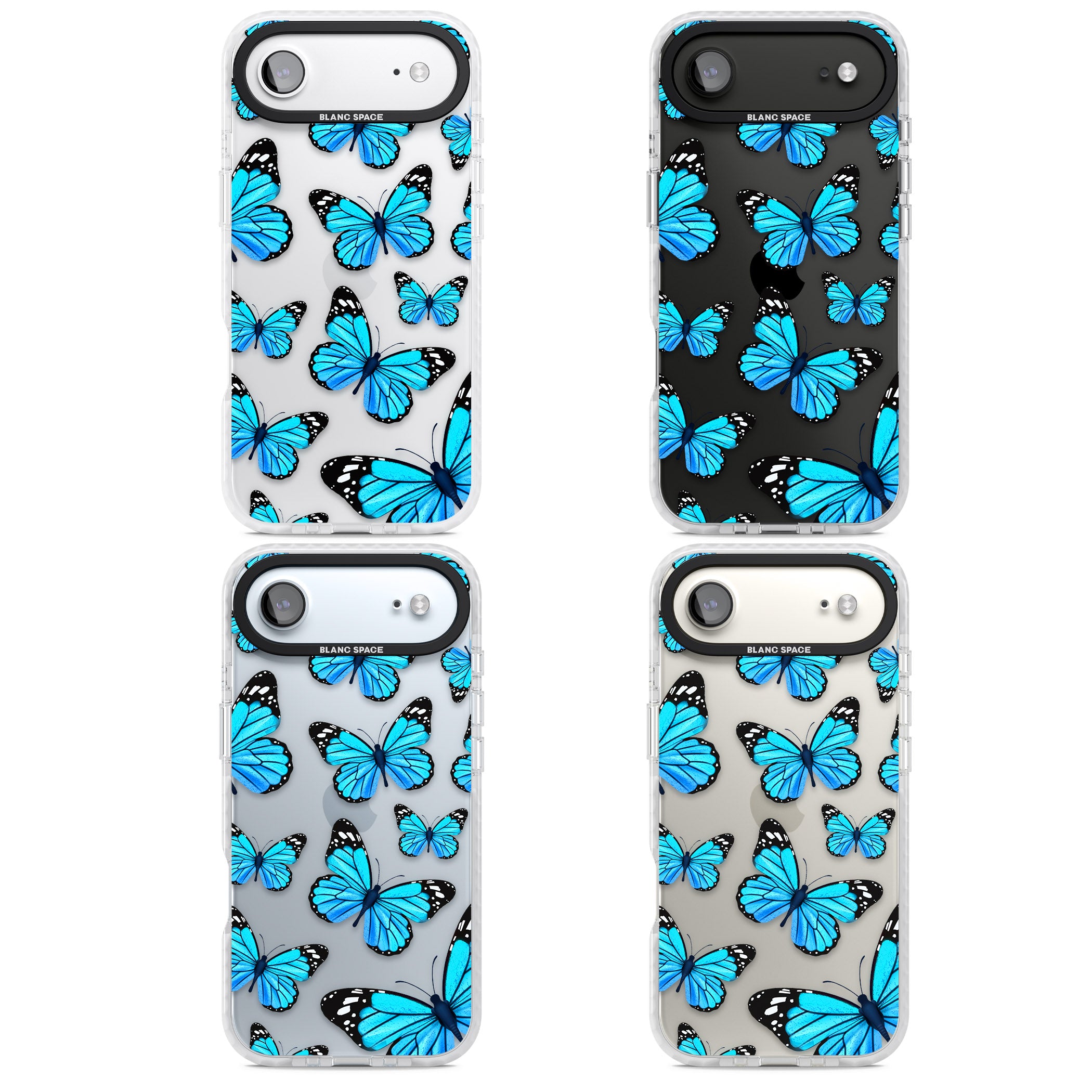 Blue Butterflies iPhone 17 Air Impact Clear Phone Case APT Impact Protection