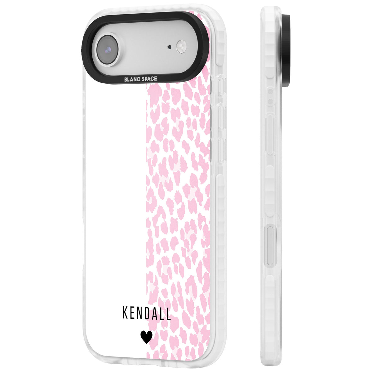 Personalised Pink Leopard iPhone Air Impact Clear Phone Case side