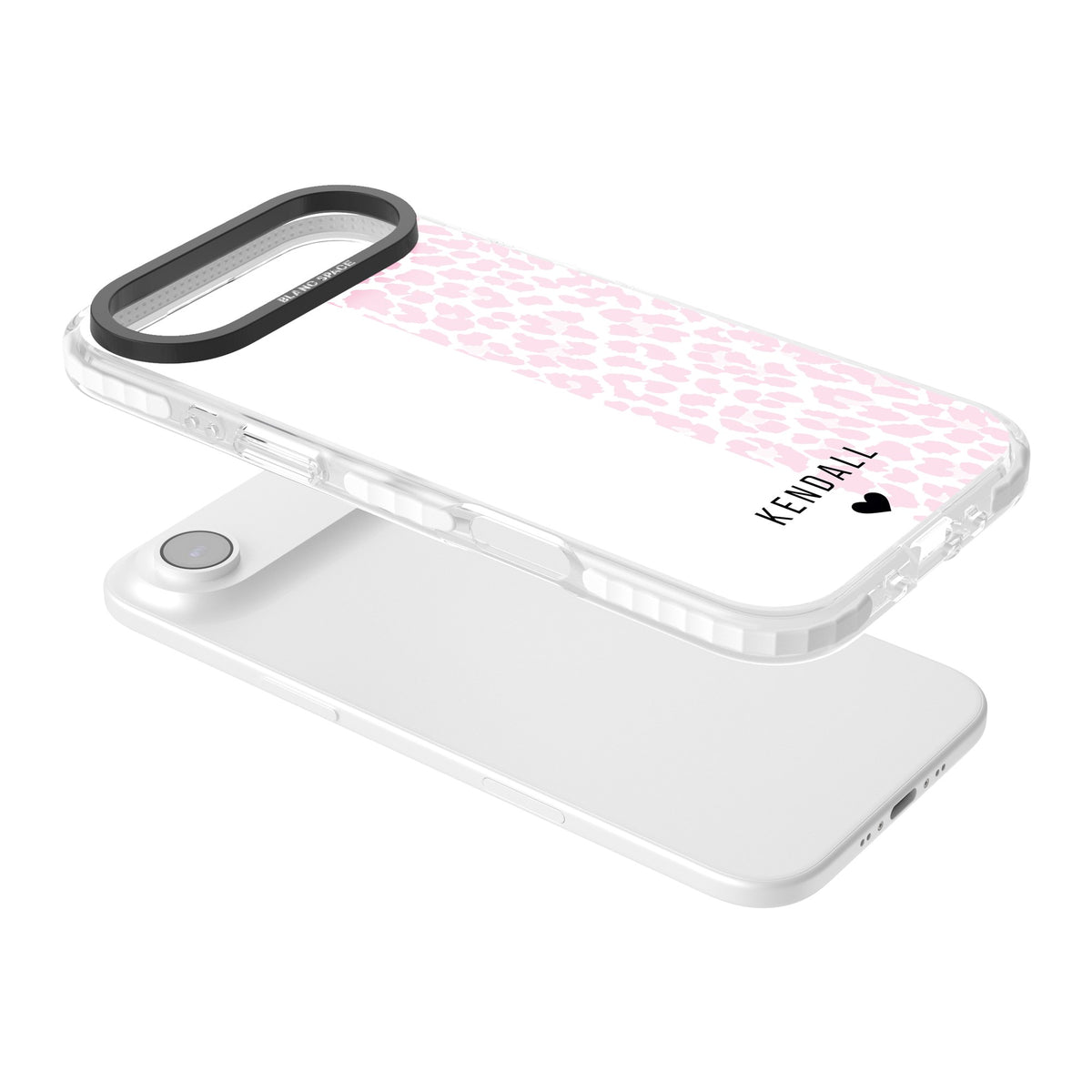 Personalised Pink Leopard iPhone Air Impact Clear Phone Case angled