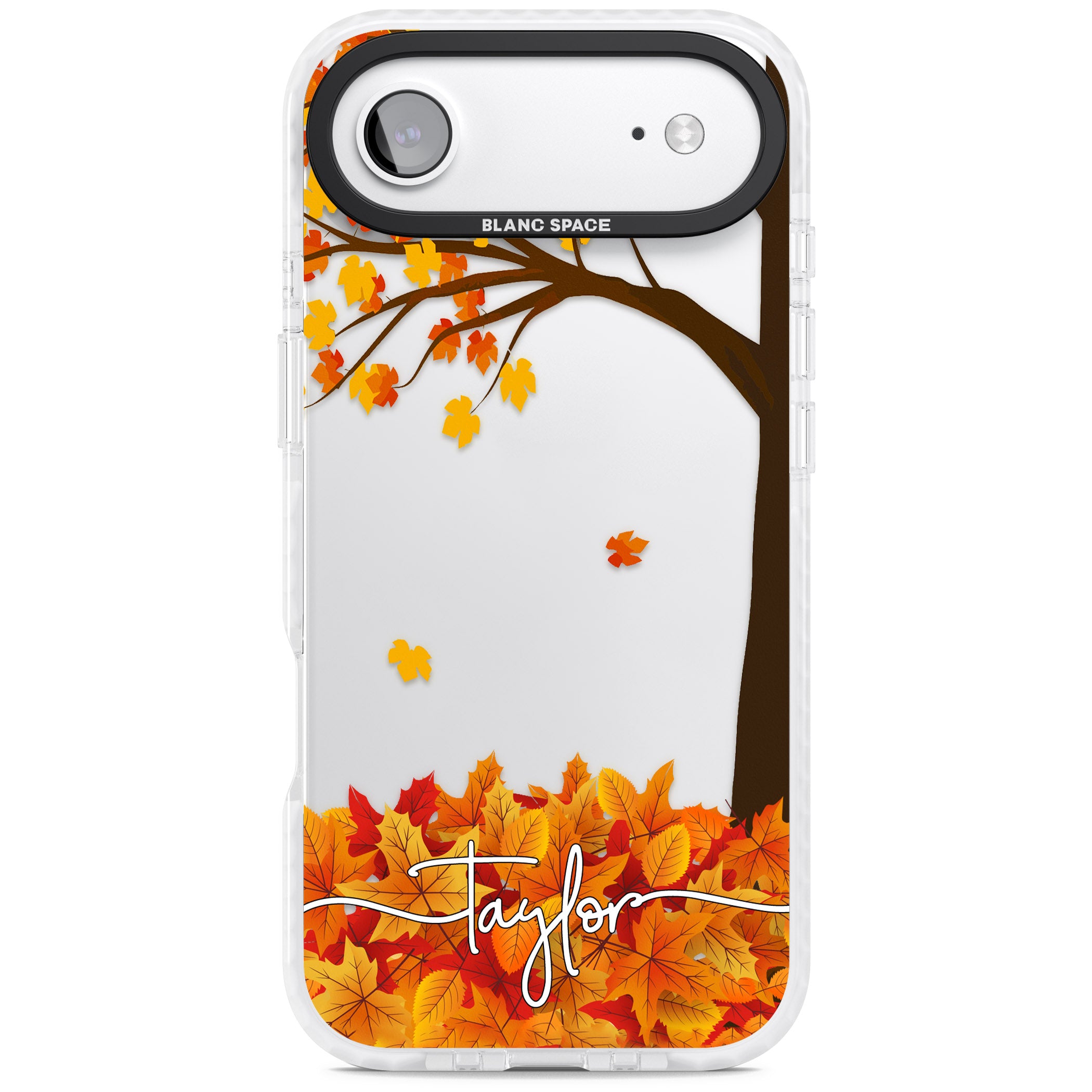 Personalised Autumn Leaves iPhone 17 Air Impact Clear Phone Case