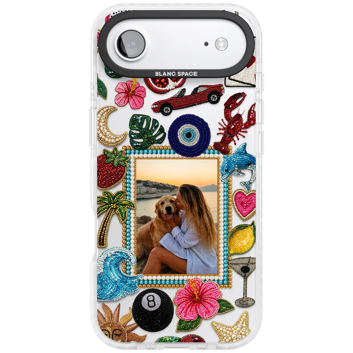 Personalised Beaded Photo iPhone Air Impact Clear Phone Case front