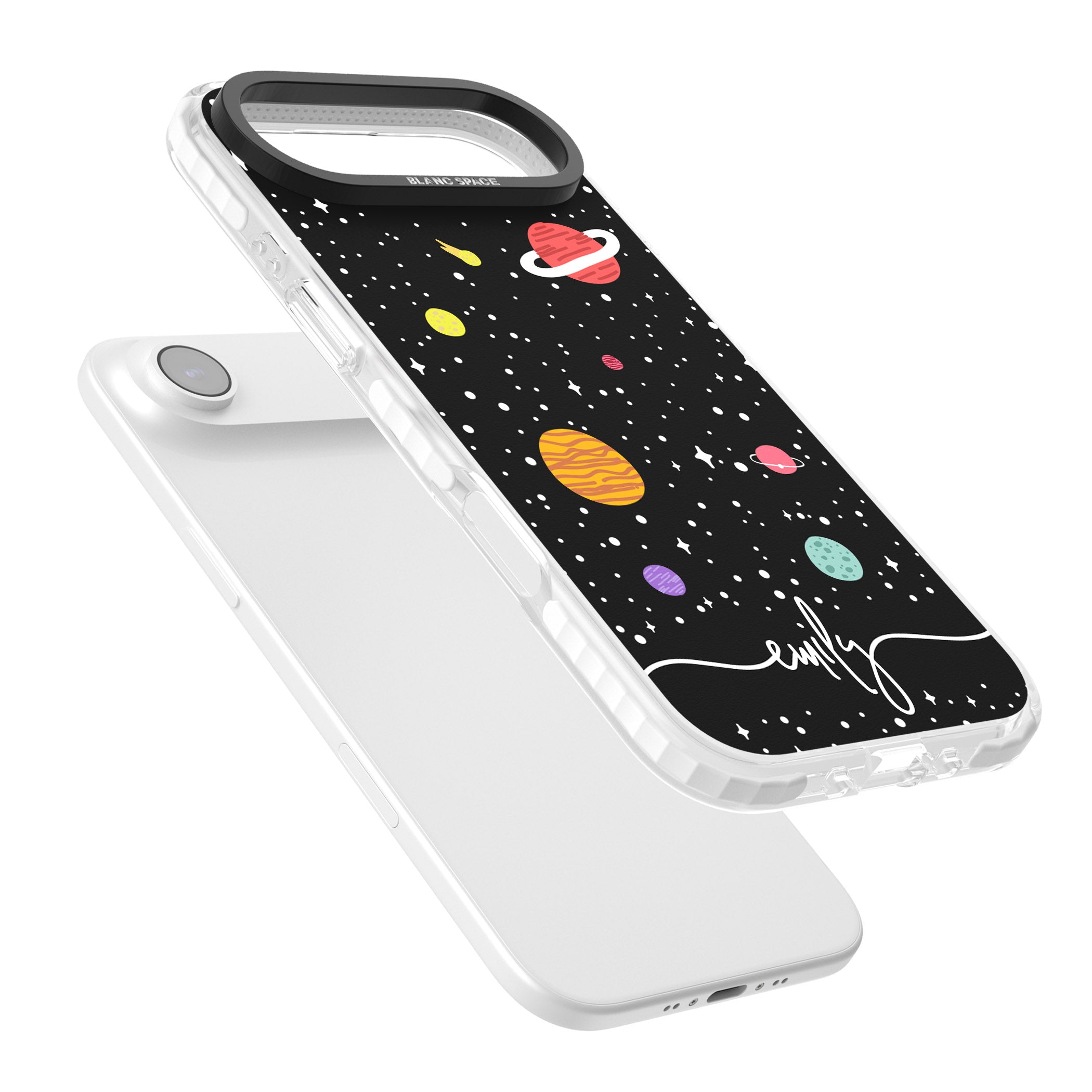 Personalised Cute Cartoon Planet iPhone 17 Air Impact Clear Phone Case Colours