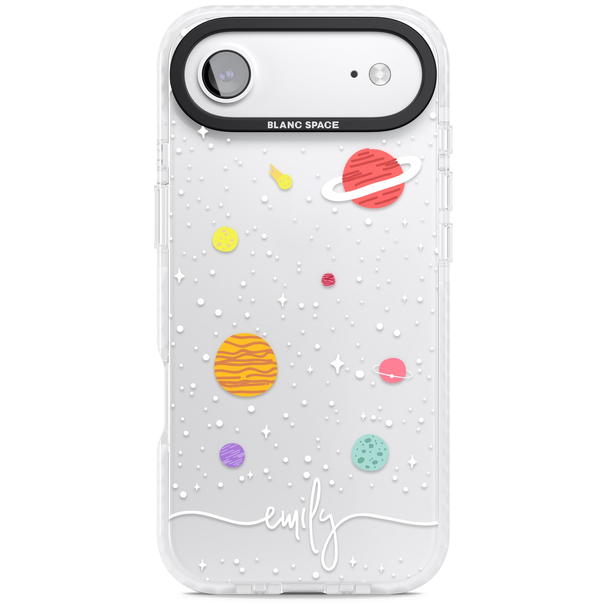 Personalised Cute Cartoon Planet (Clear) iPhone 17 Air Impact Clear Phone Case
