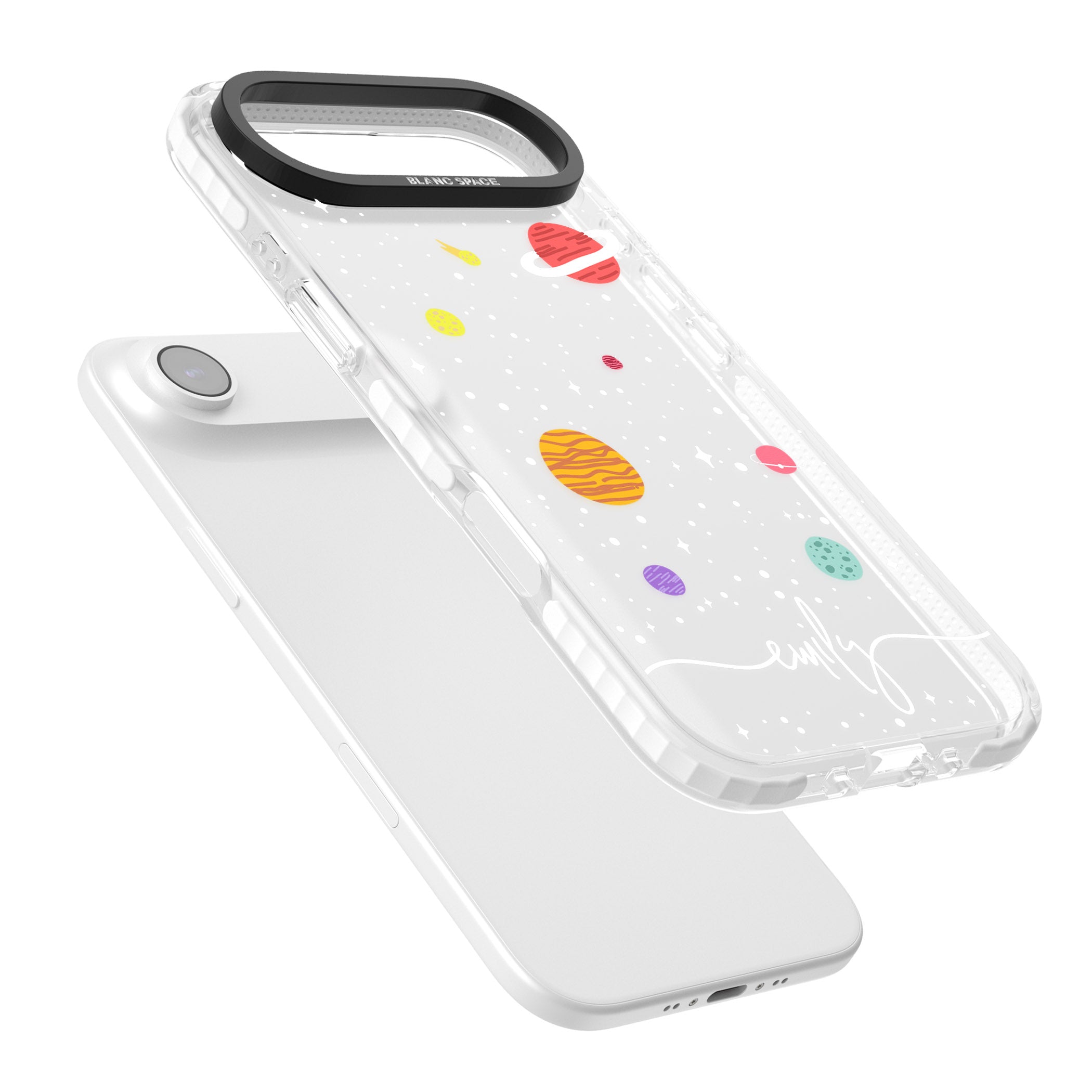 Personalised Cute Cartoon Planet (Clear) iPhone 17 Air Impact Clear Phone Case Colours