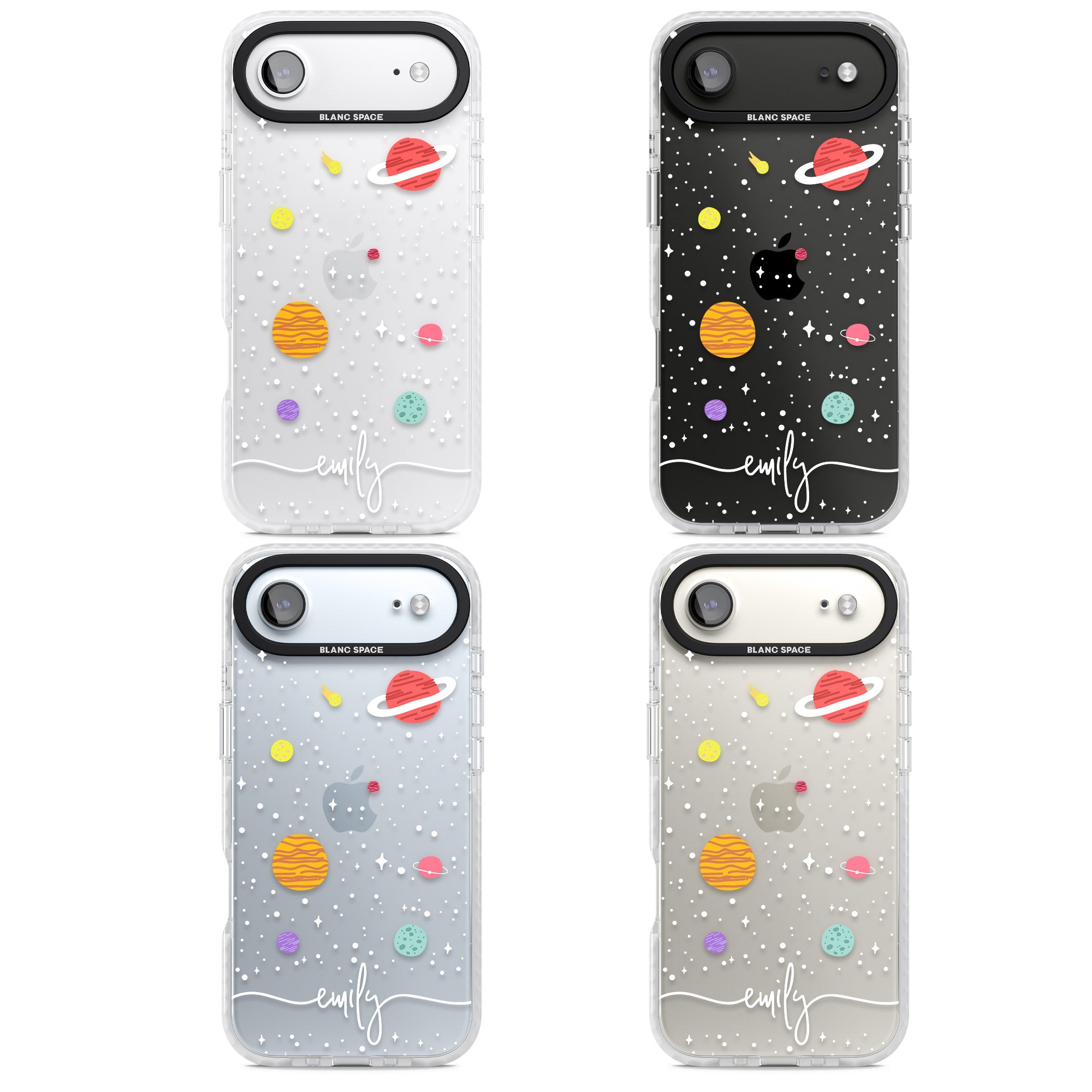 Personalised Cute Cartoon Planet (Clear) iPhone 17 Air Impact Clear Phone Case APT Impact Protection