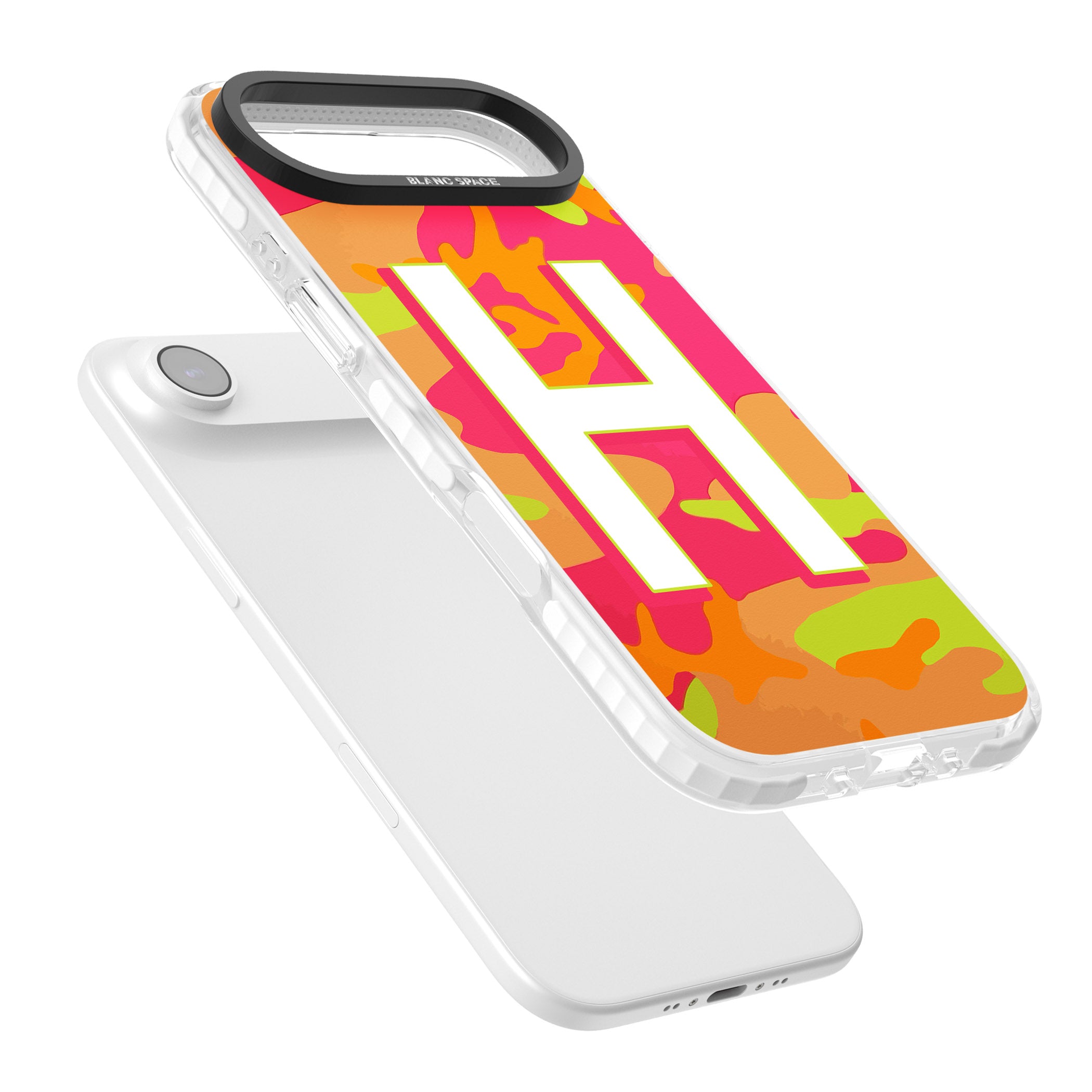 Personalised Neon Camo iPhone 17 Air Impact Clear Phone Case Colours
