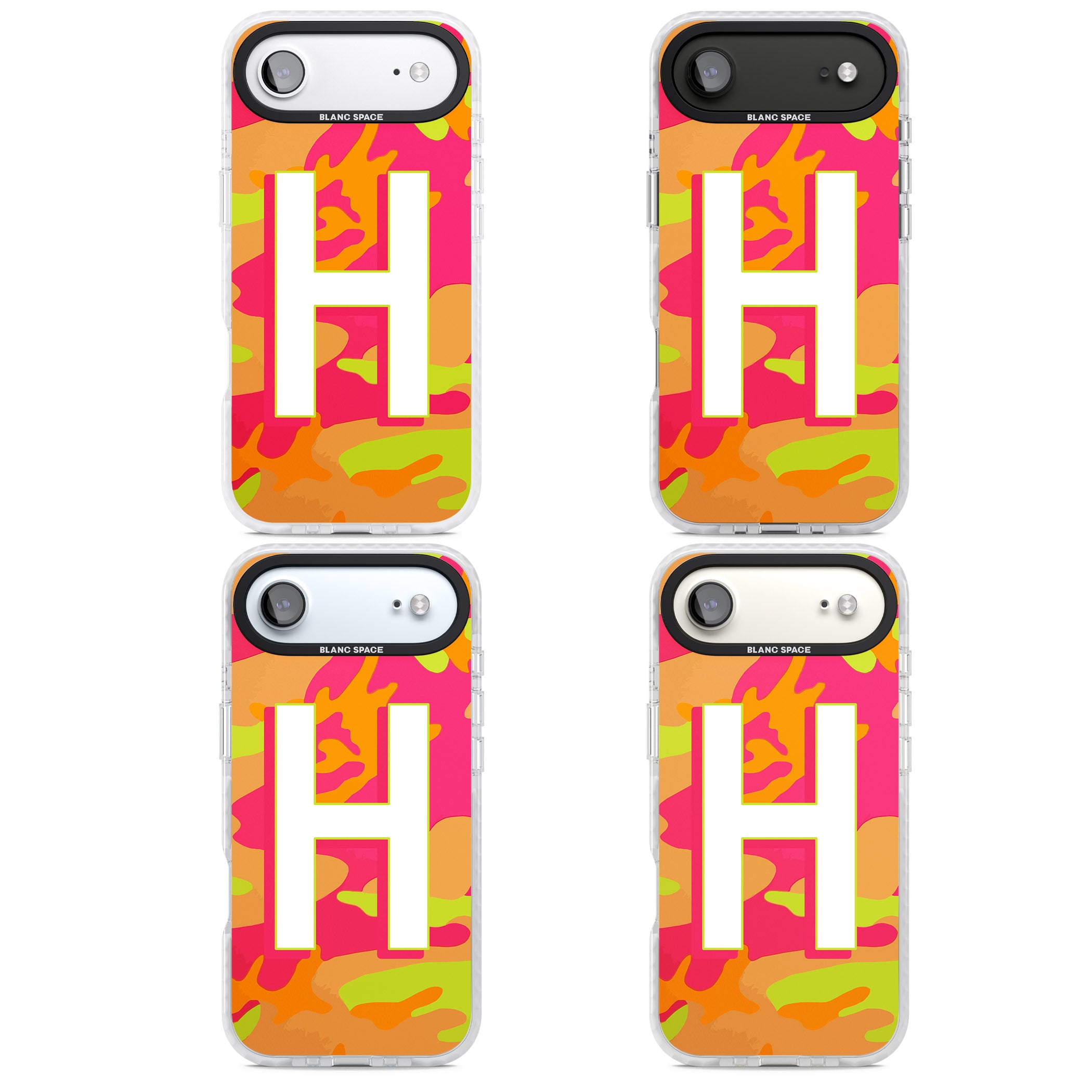 Personalised Neon Camo iPhone 17 Air Impact Clear Phone Case APT Impact Protection