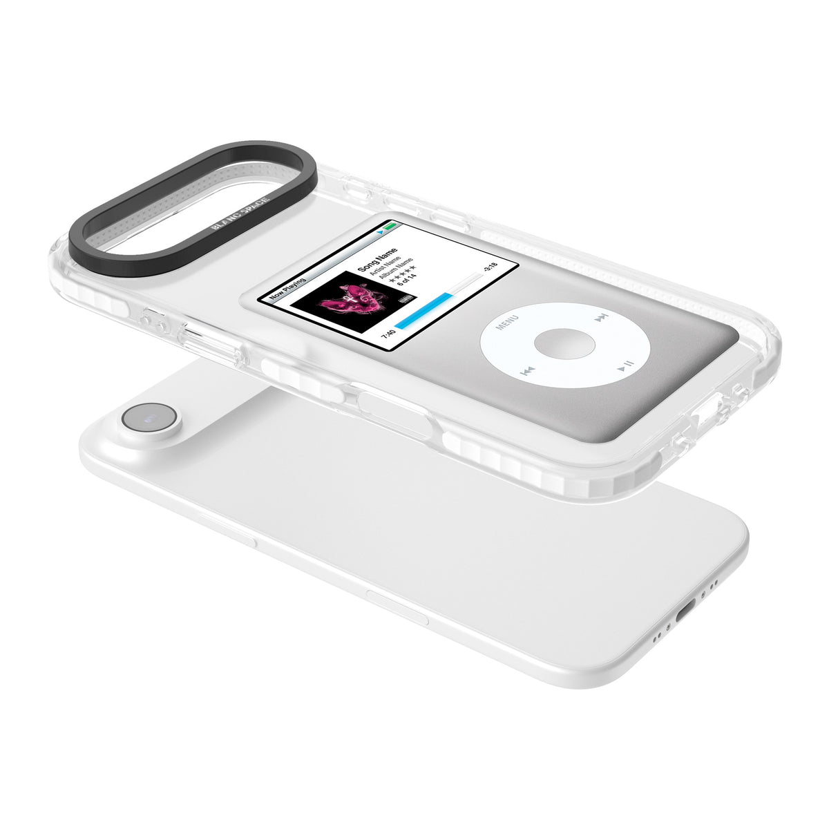 Personalised Classic Ipod iPhone Air Impact Clear Phone Case angled