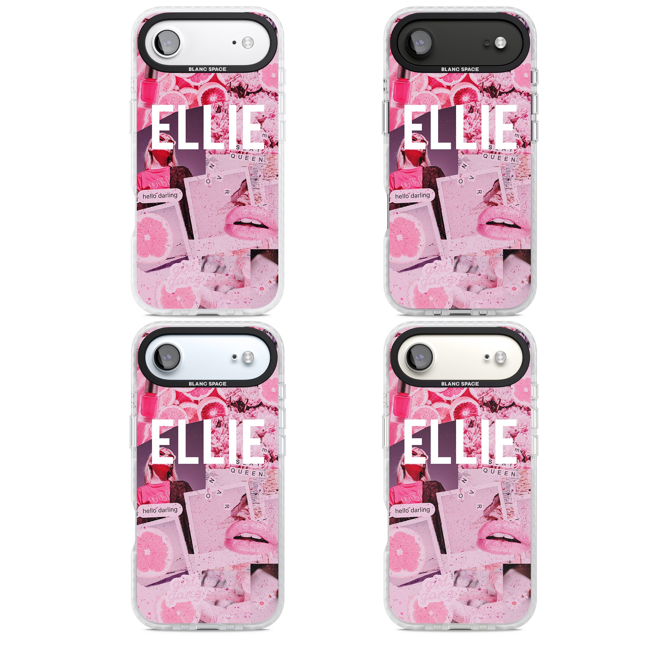 Personalised Sweet Pink Collage iPhone 17 Air Impact Clear Phone Case APT Impact Protection