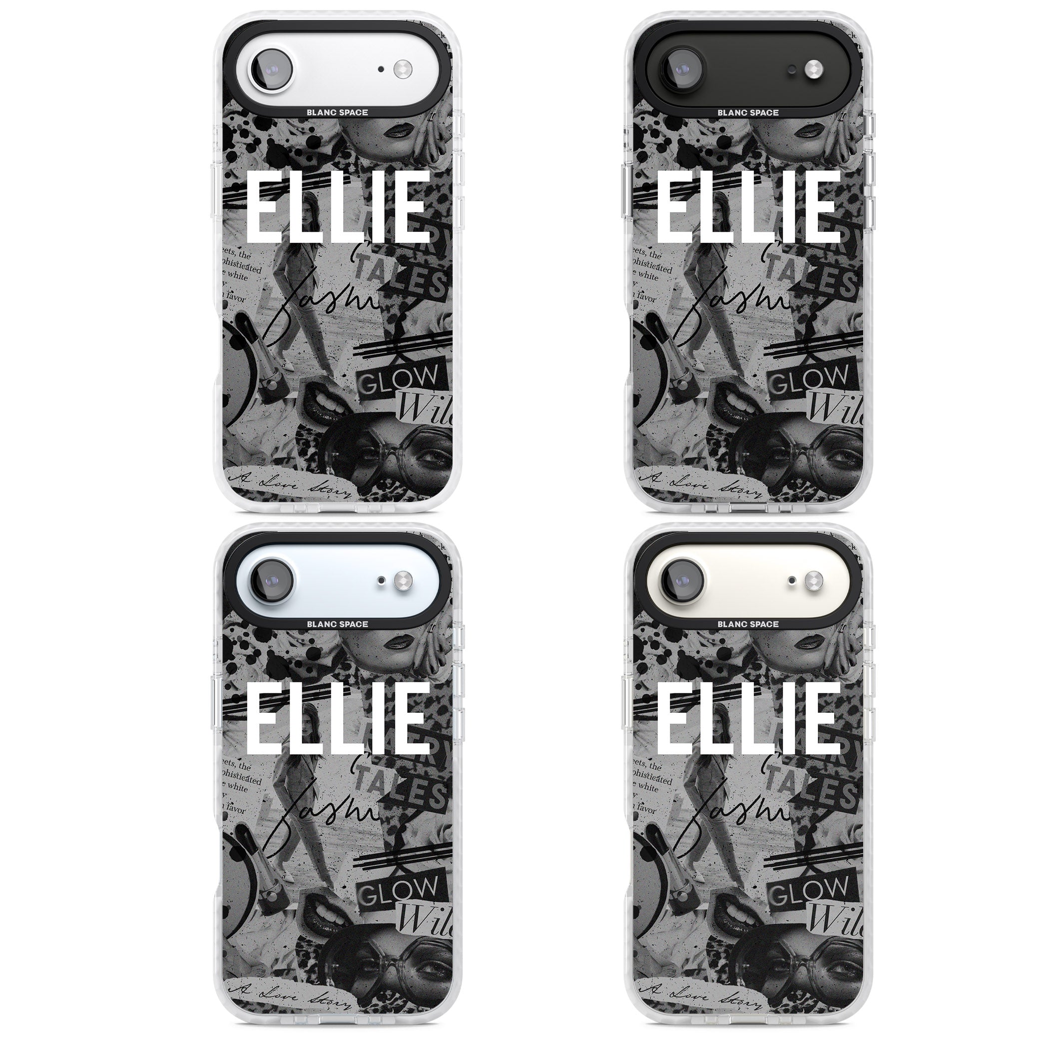 Personalised Grey Scale Vintage Collage iPhone 17 Air Impact Clear Phone Case APT Impact Protection