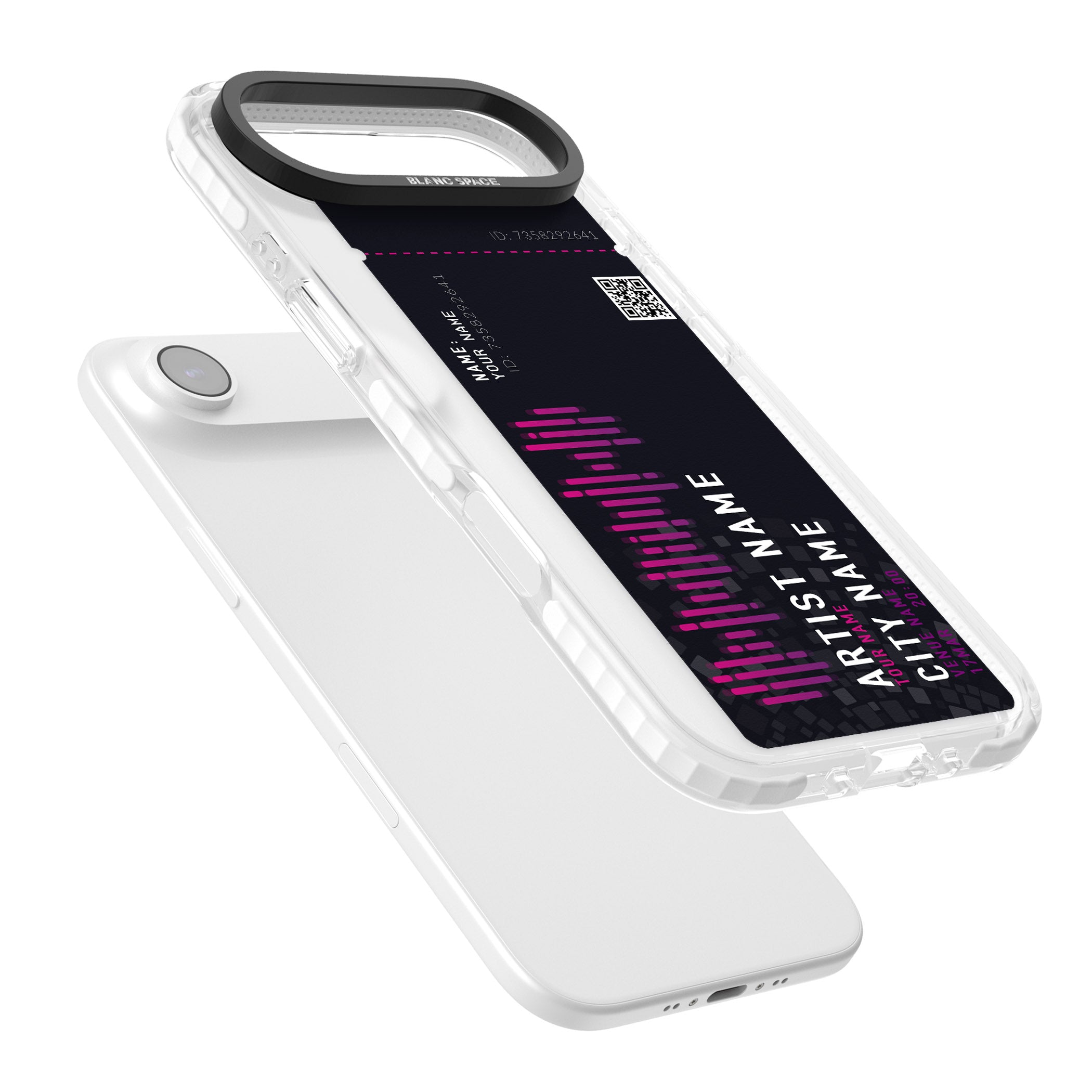 Personalised Concert Ticket iPhone 17 Air Impact Clear Phone Case Colours