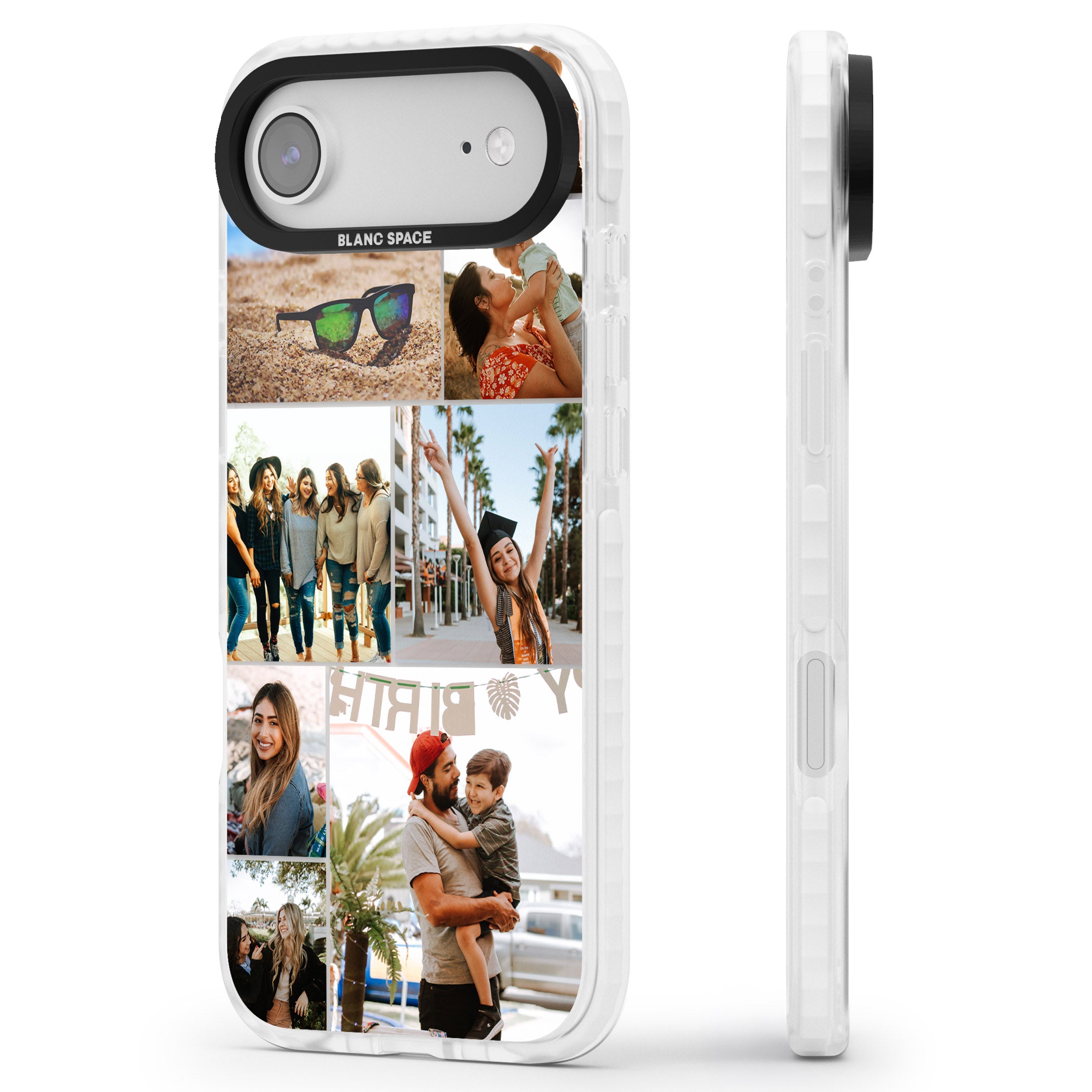 Personalised Photo Grid iPhone 17 Air Impact Clear Phone Case Side Profile