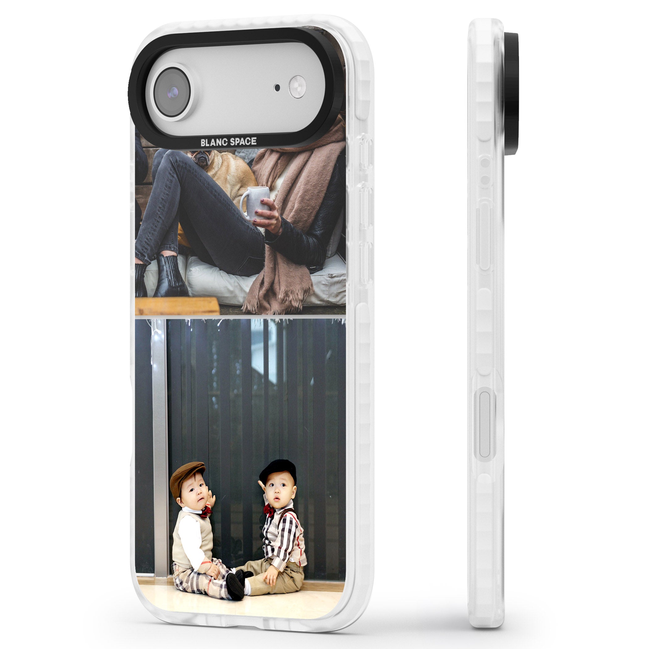 Personalised 2 Photo Grid iPhone 17 Air Impact Clear Phone Case Side Profile