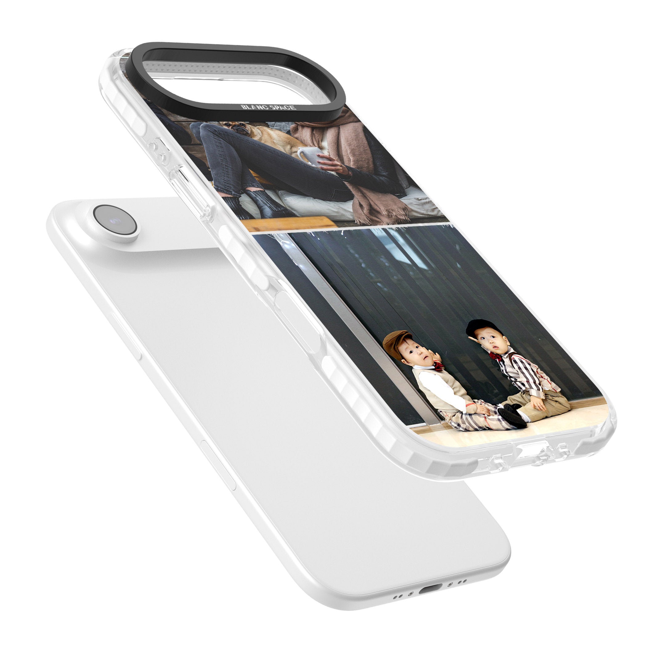 Personalised 2 Photo Grid iPhone 17 Air Impact Clear Phone Case Colours