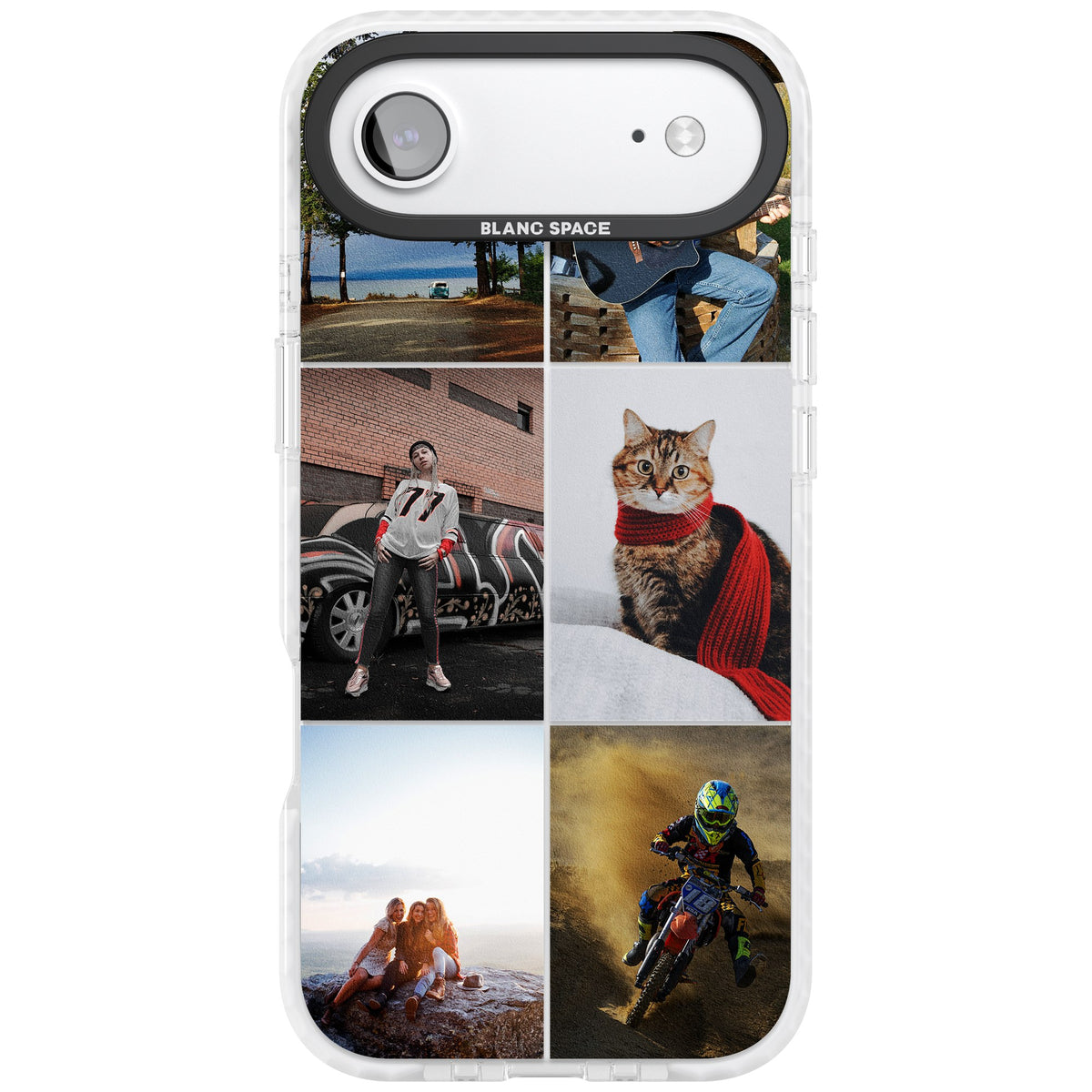 Personalised 6 Photo Grid iPhone Air Impact Clear Phone Case front