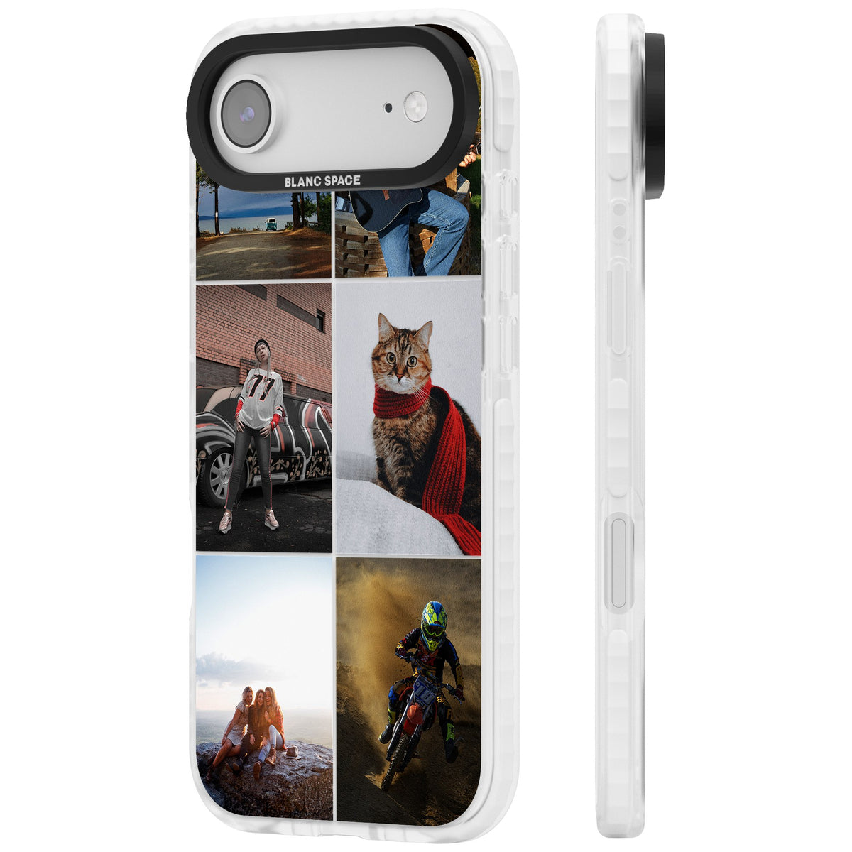 Personalised 6 Photo Grid iPhone Air Impact Clear Phone Case side