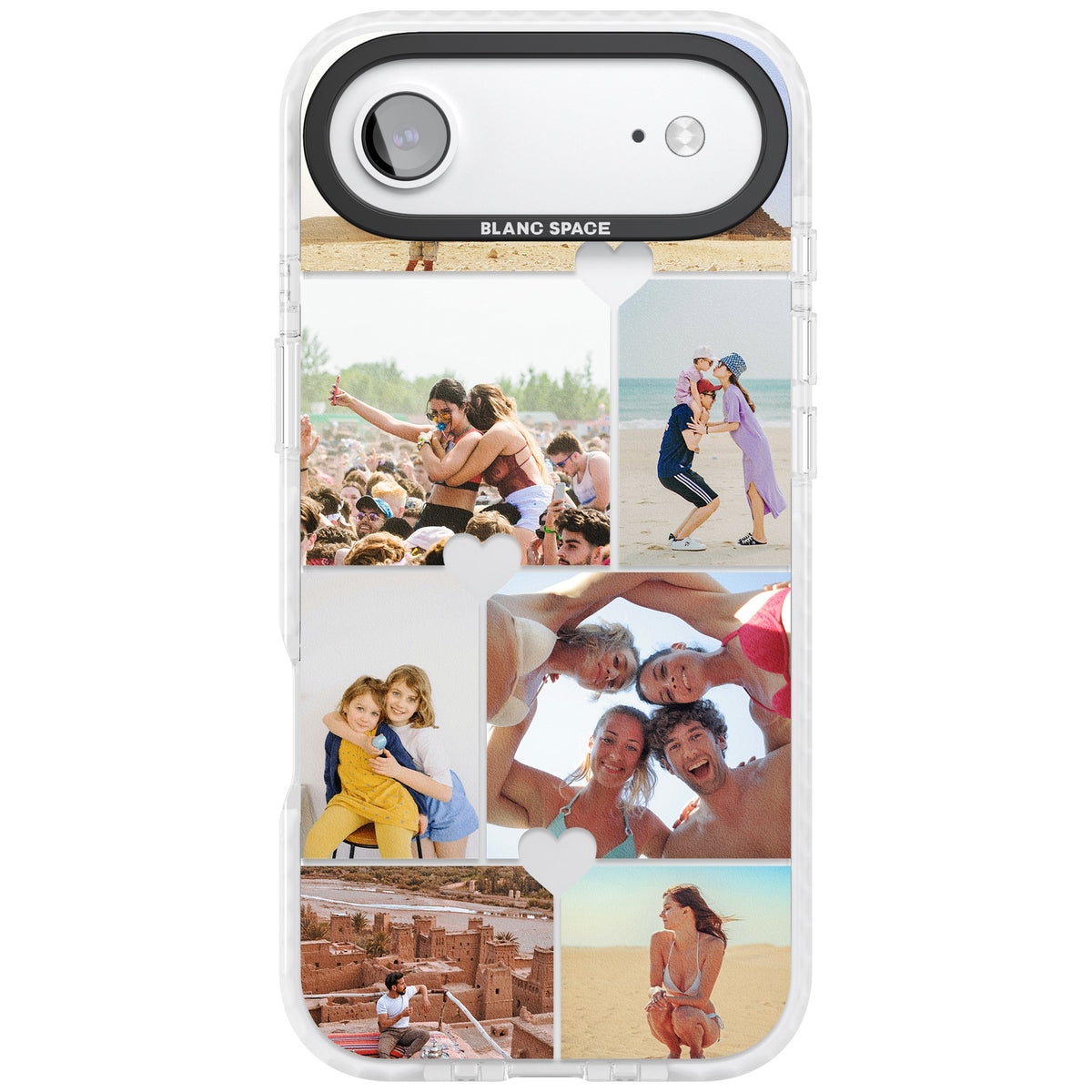 Personalised Heart Photo Grid iPhone Air Impact Clear Phone Case front