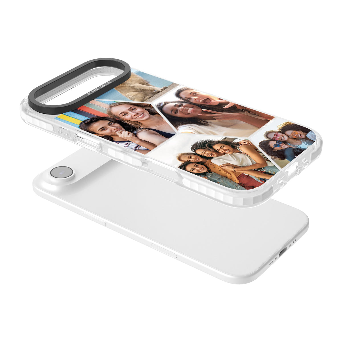 Personalised Beehive Photo Grid iPhone Air Impact Clear Phone Case angled