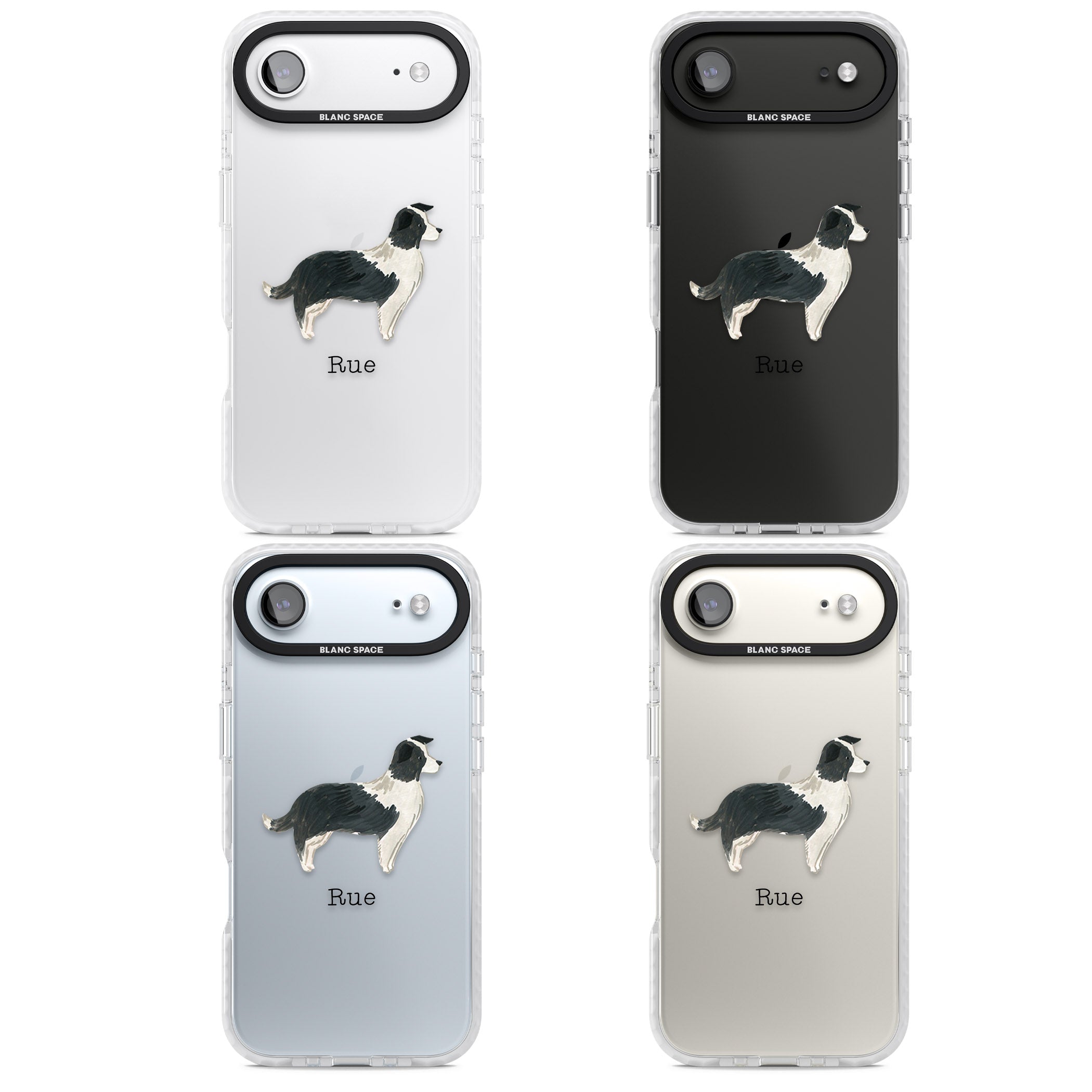 Personalised Border Collie iPhone 17 Air Impact Clear Phone Case APT Impact Protection