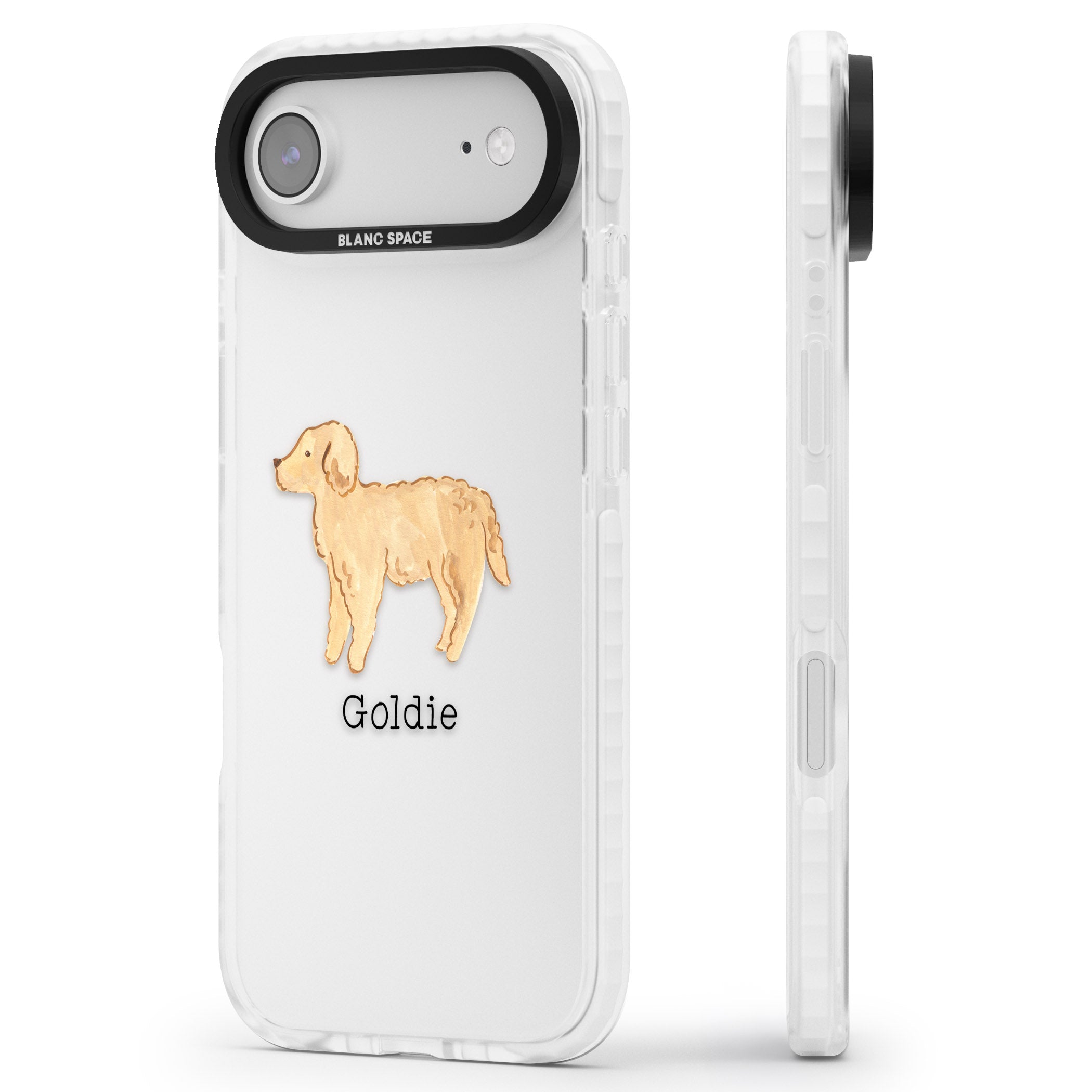 Personalised Goldendoodle iPhone 17 Air Impact Clear Phone Case Side Profile