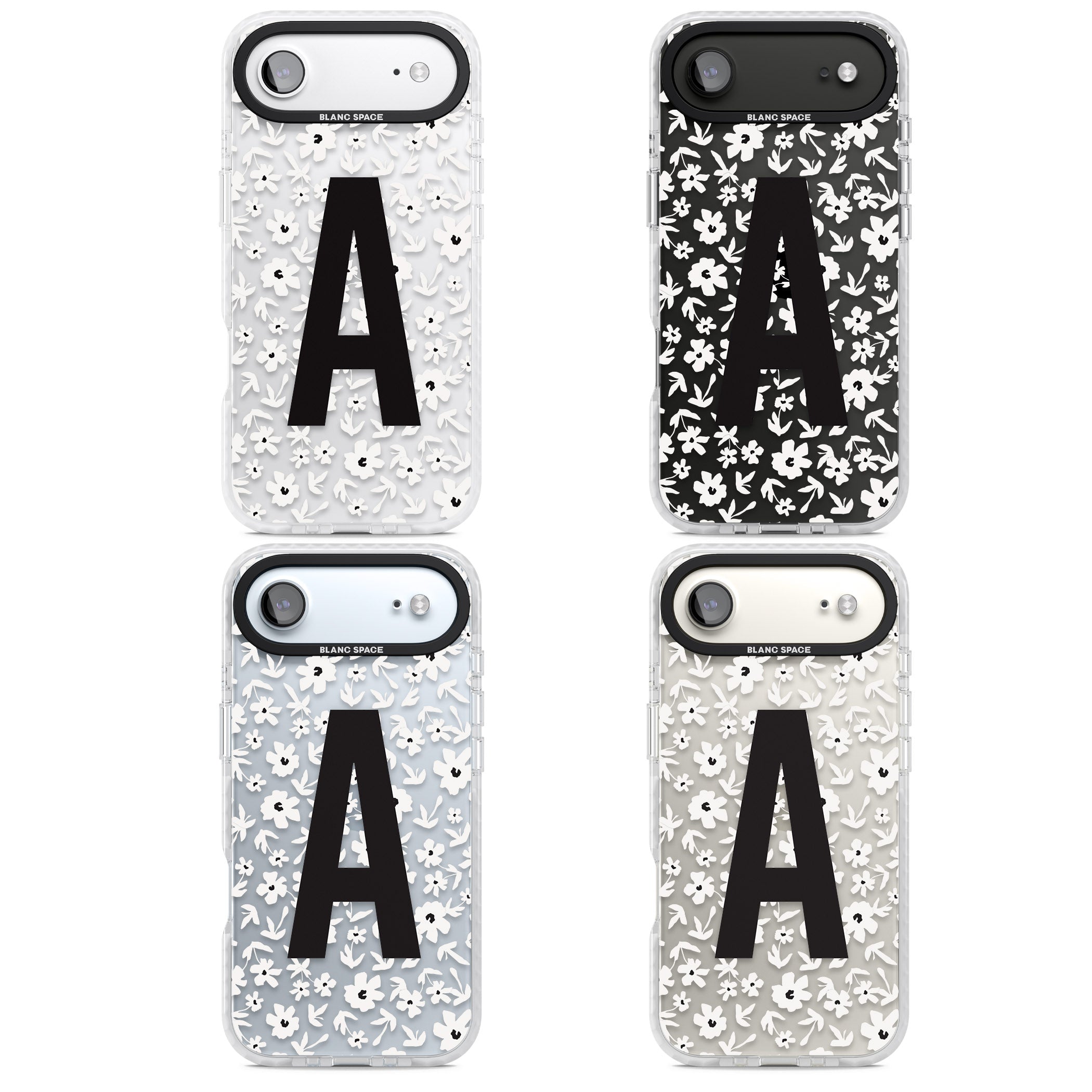 Personalised Bold Initial Floral iPhone 17 Air Impact Clear Phone Case APT Impact Protection