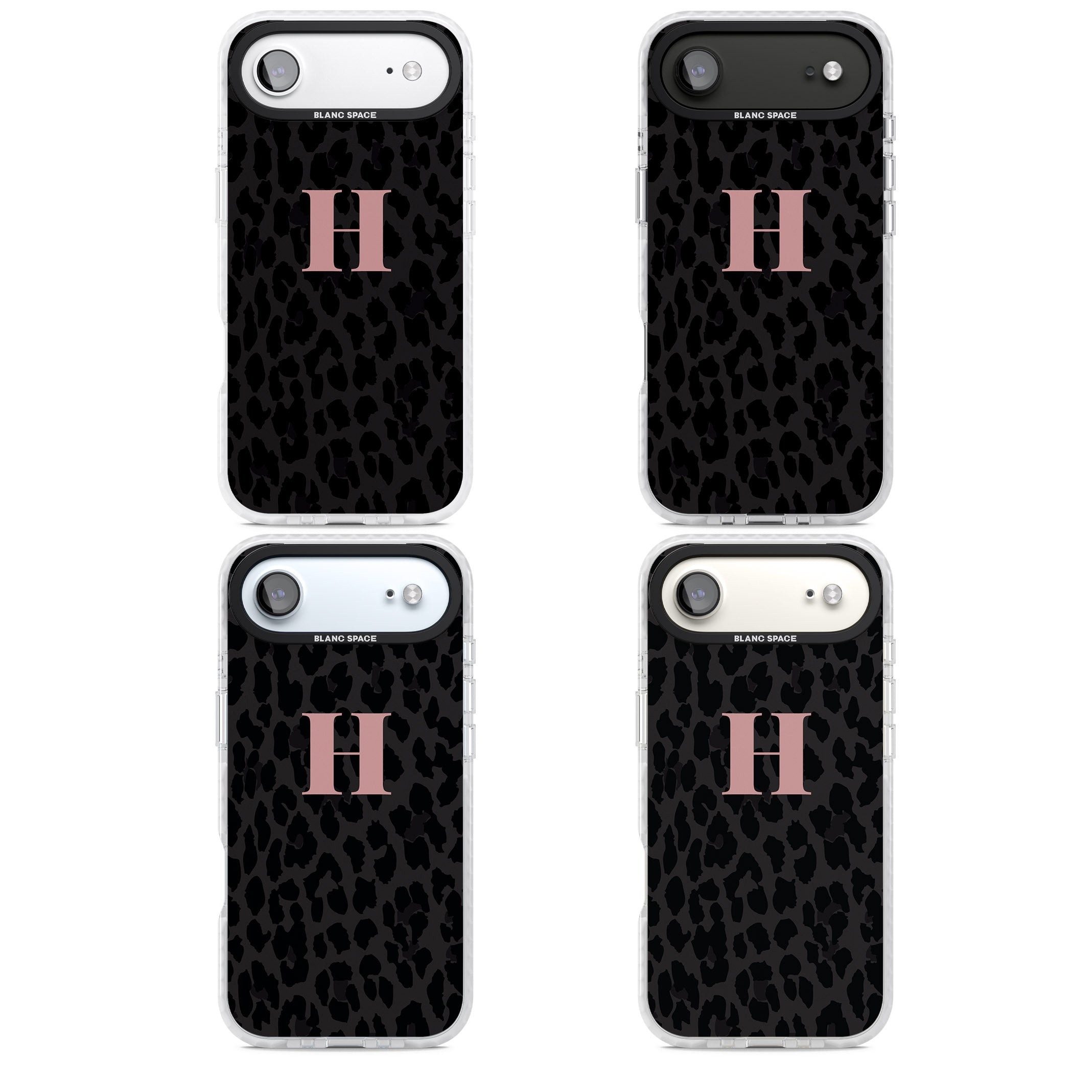 Personalised Pink Leopard Monogram iPhone 17 Air Impact Clear Phone Case APT Impact Protection