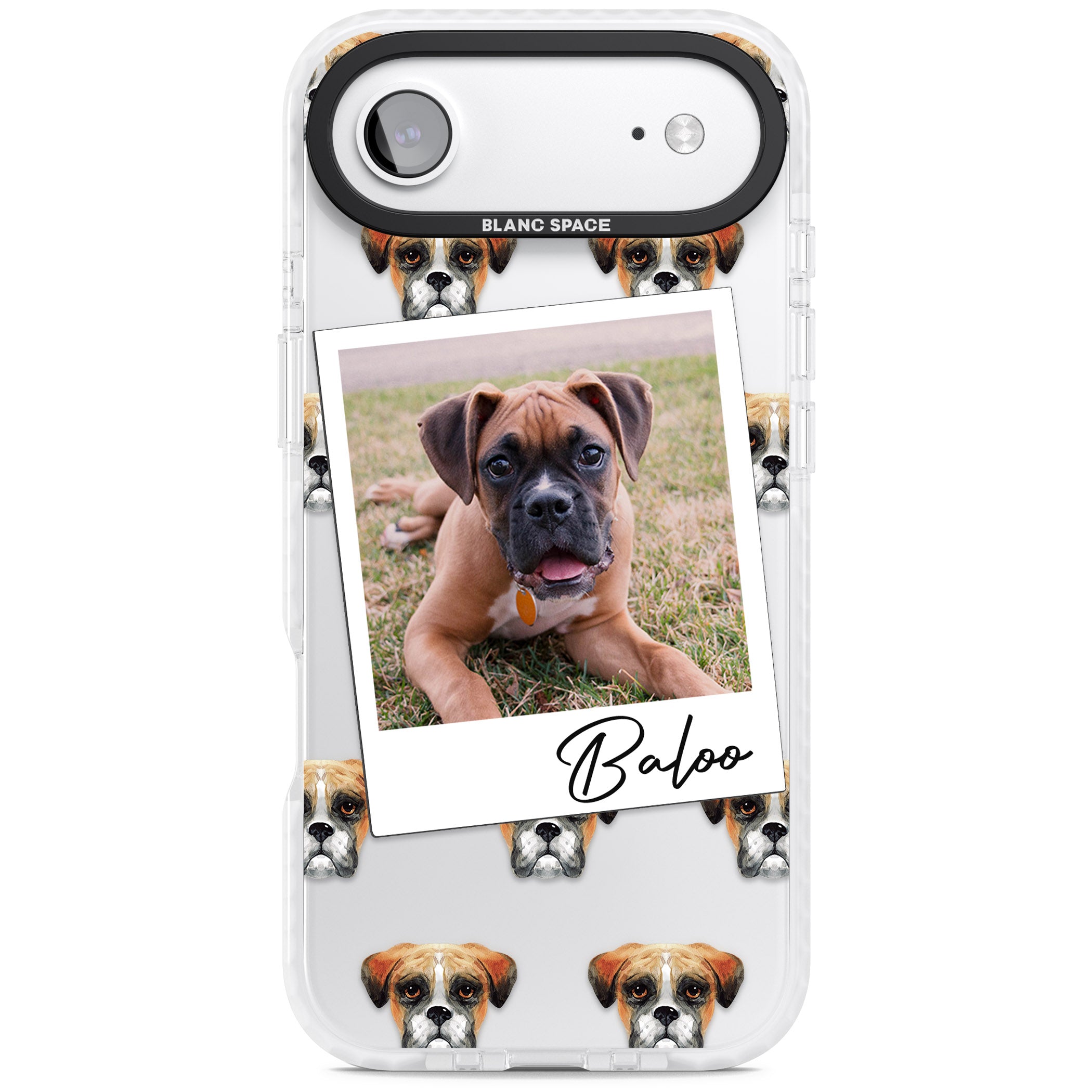 Personalised Boxer Instant Camera Photo iPhone 17 Air Impact Clear Phone Case