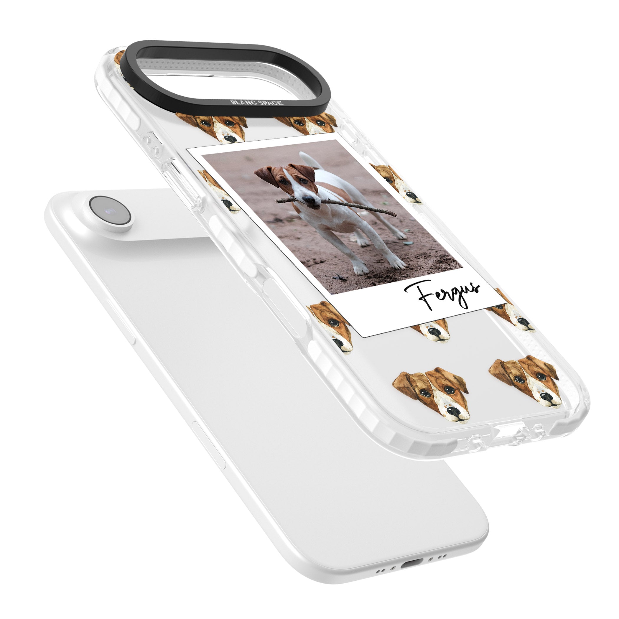 Personalised Jack Russell Instant Camera Photo iPhone 17 Air Impact Clear Phone Case Colours