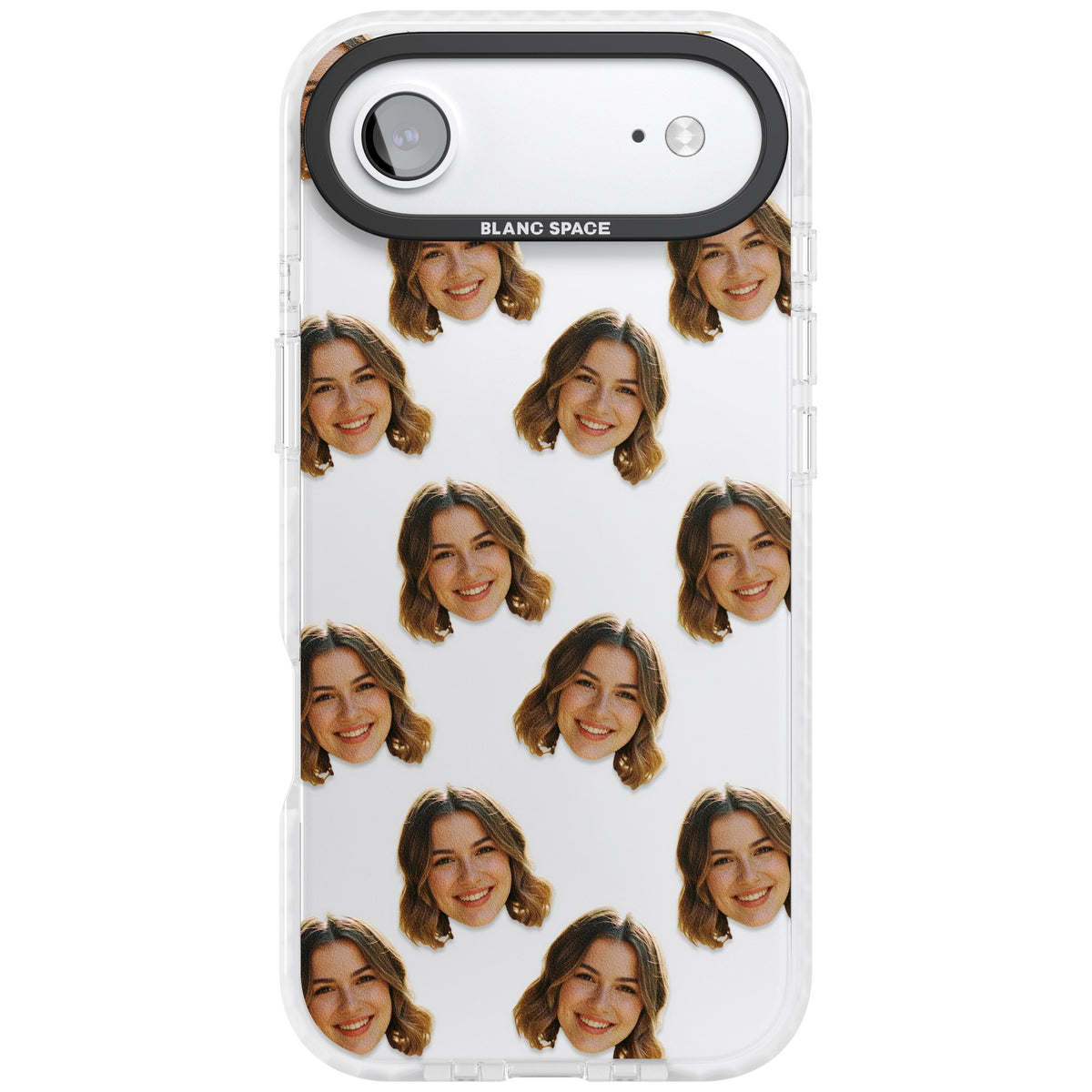 Falling Faces Pattern iPhone Air Impact Clear Phone Case front