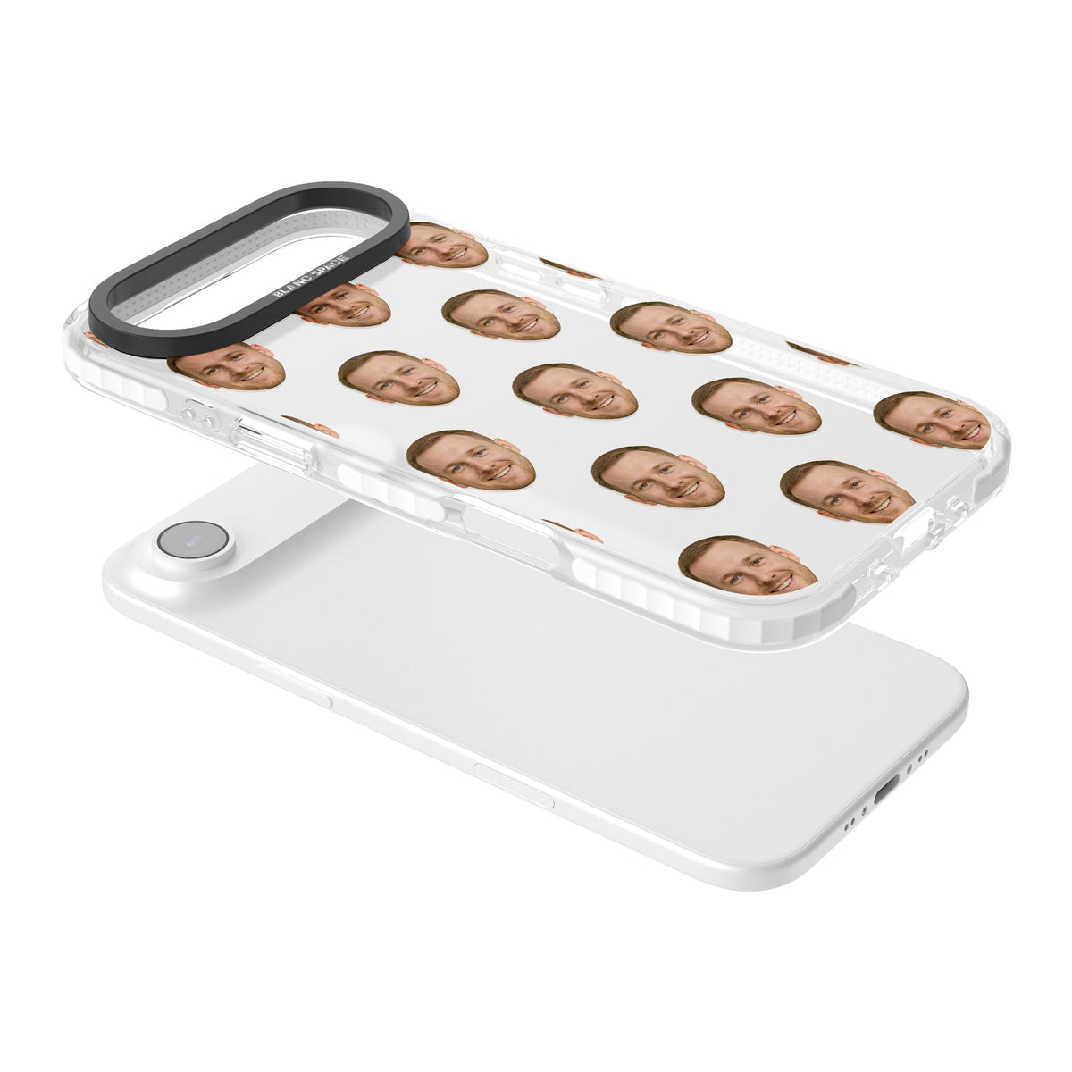 Face Pattern iPhone Air Impact Clear Phone Case angled