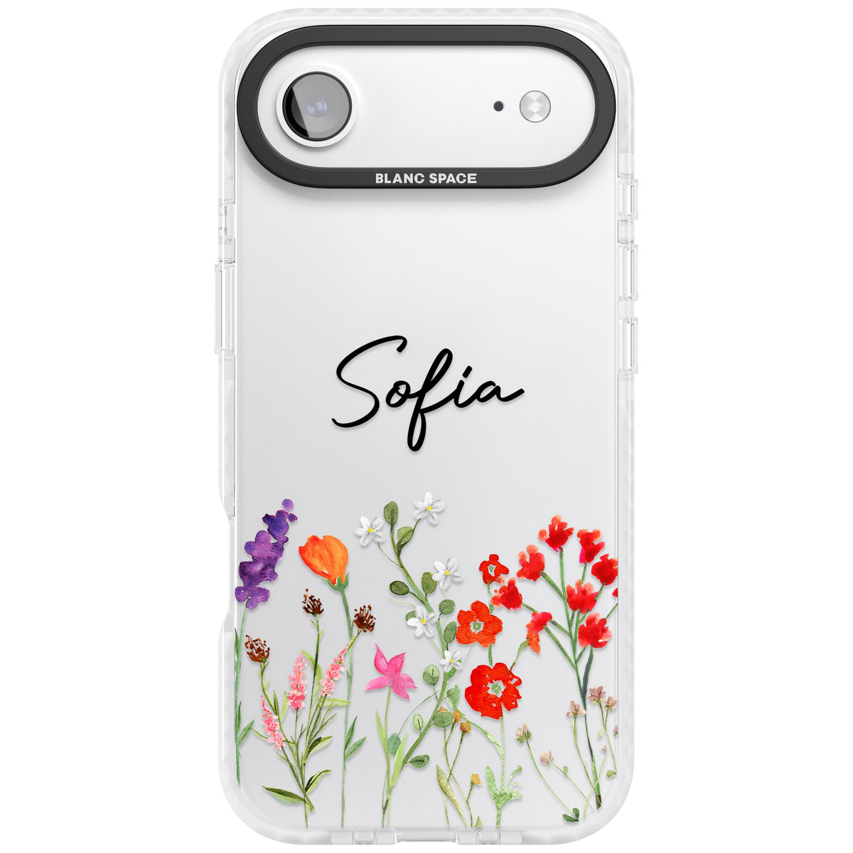 Personalised Spring Wildflowers iPhone Air Impact Clear Phone Case front