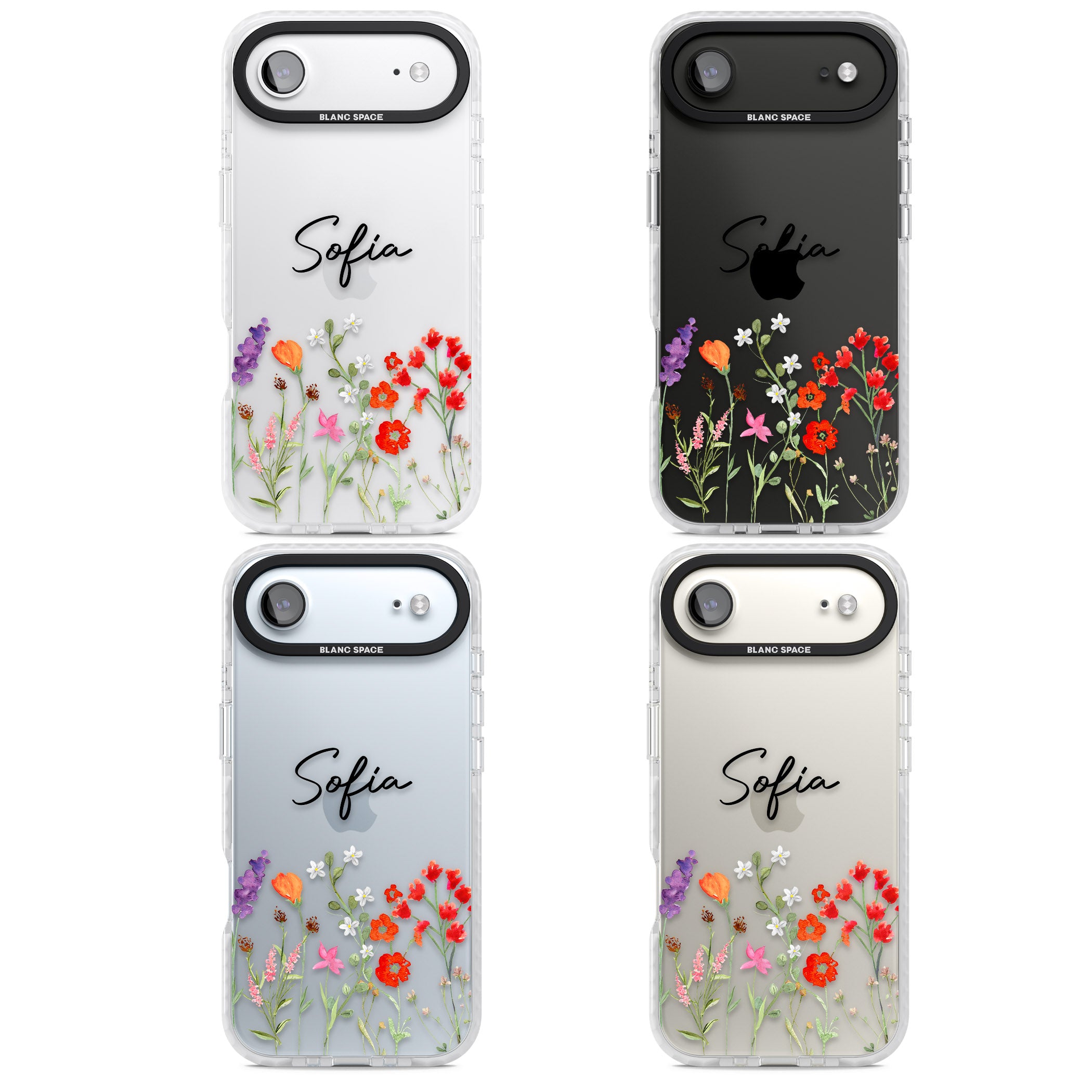 Personalised Spring Wildflowers iPhone 17 Air Impact Clear Phone Case APT Impact Protection