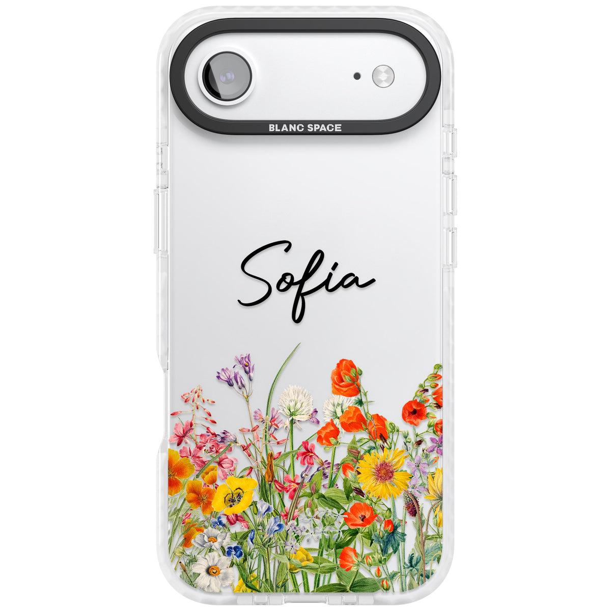 Personalised Summer Wildflowers iPhone Air Impact Clear Phone Case front
