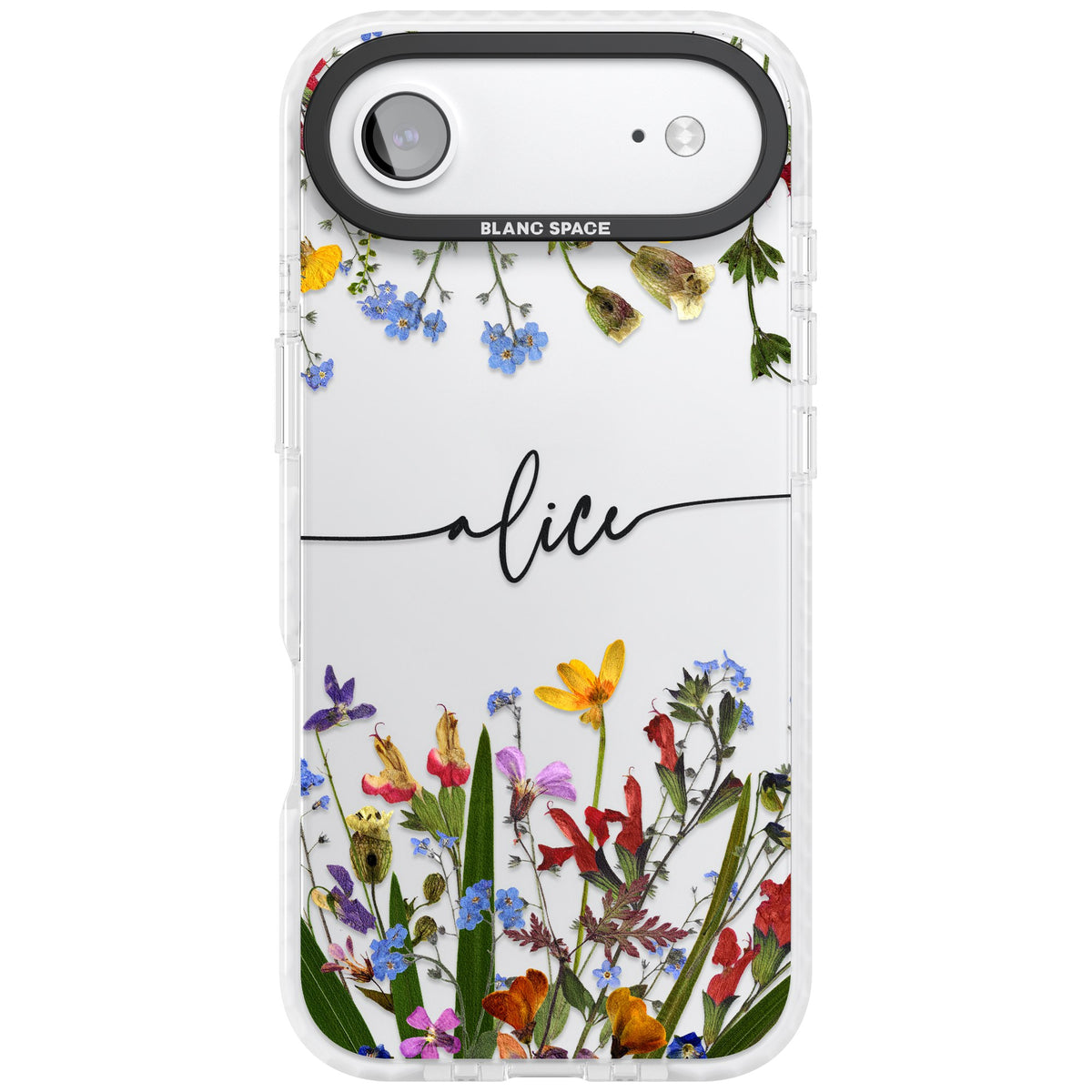 Personalised Wildflower Name iPhone Air Impact Clear Phone Case front