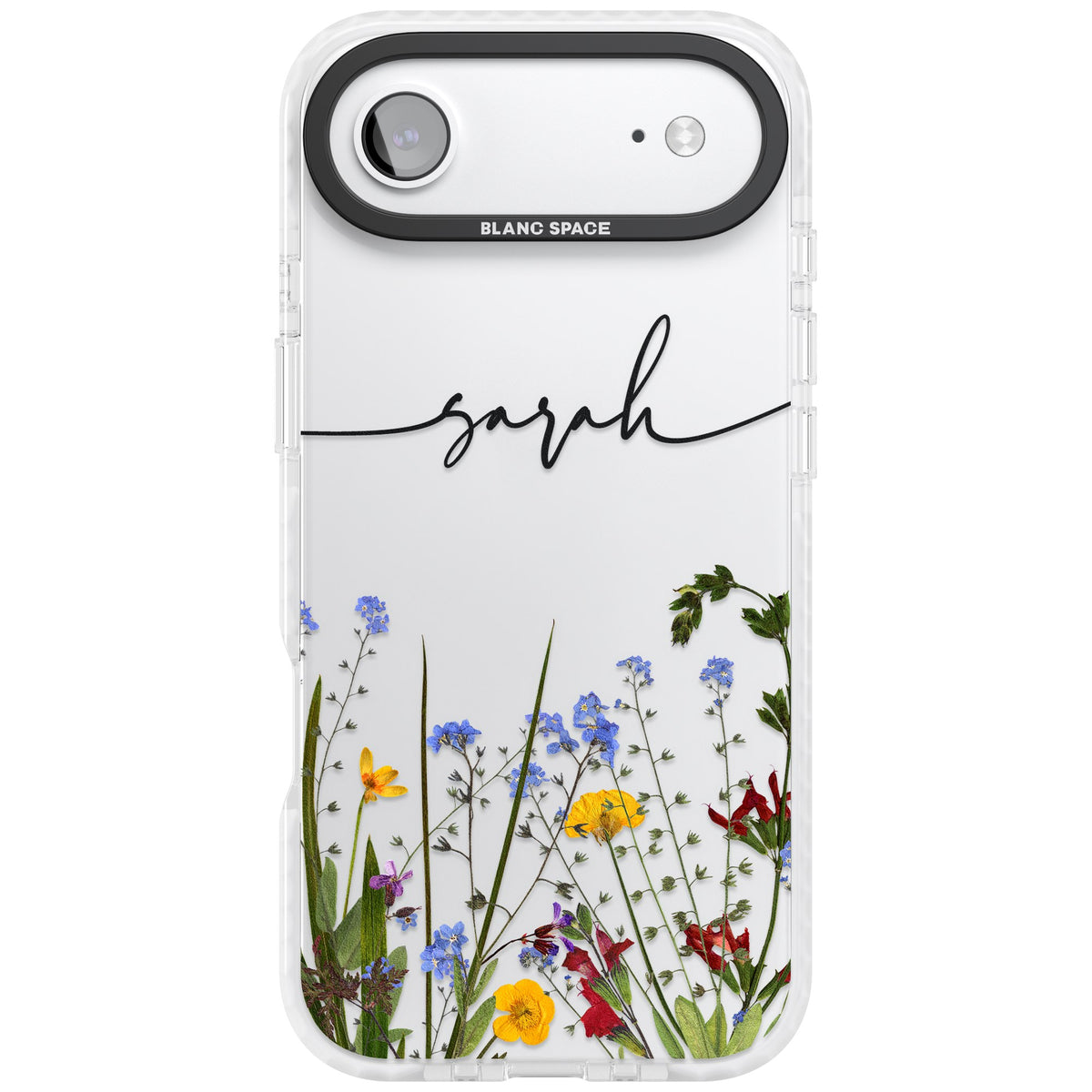 Personalised Wildflower Script iPhone Air Impact Clear Phone Case front