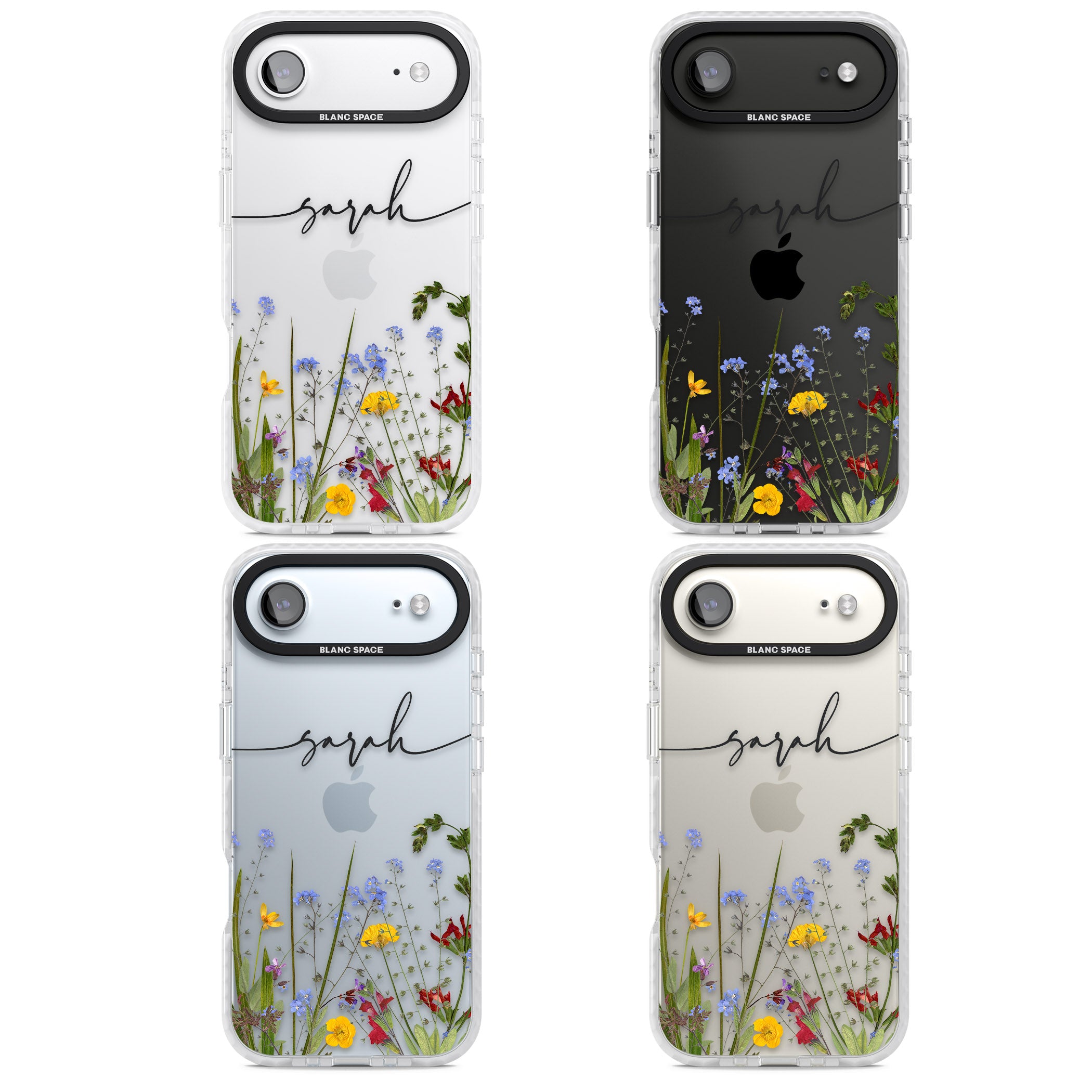 Personalised Wildflower Floral iPhone 17 Air Impact Clear Phone Case APT Impact Protection