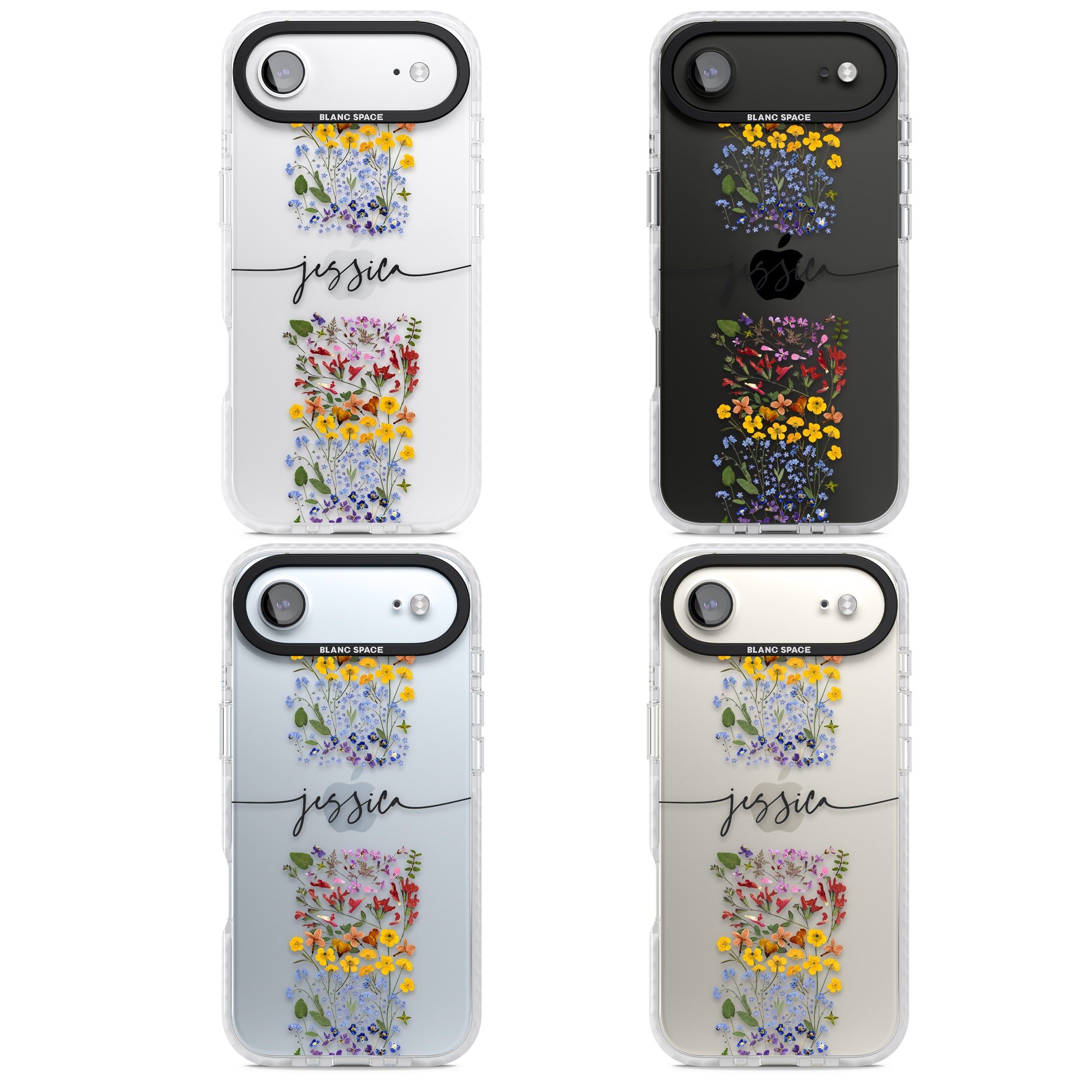 Personalised Wildflower Stripe iPhone 17 Air Impact Clear Phone Case APT Impact Protection