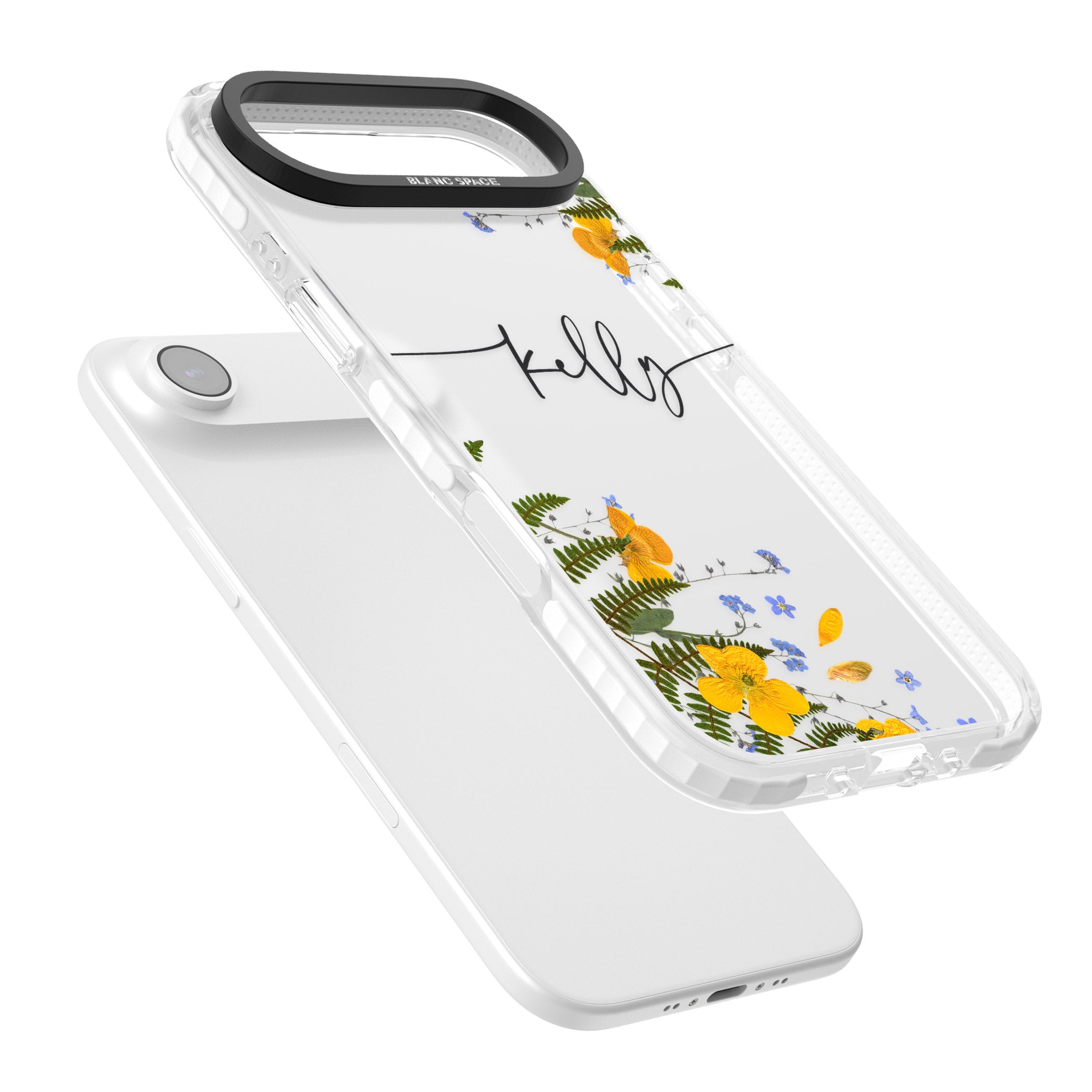 Personalised Ferns & Wildflowers iPhone 17 Air Impact Clear Phone Case Colours