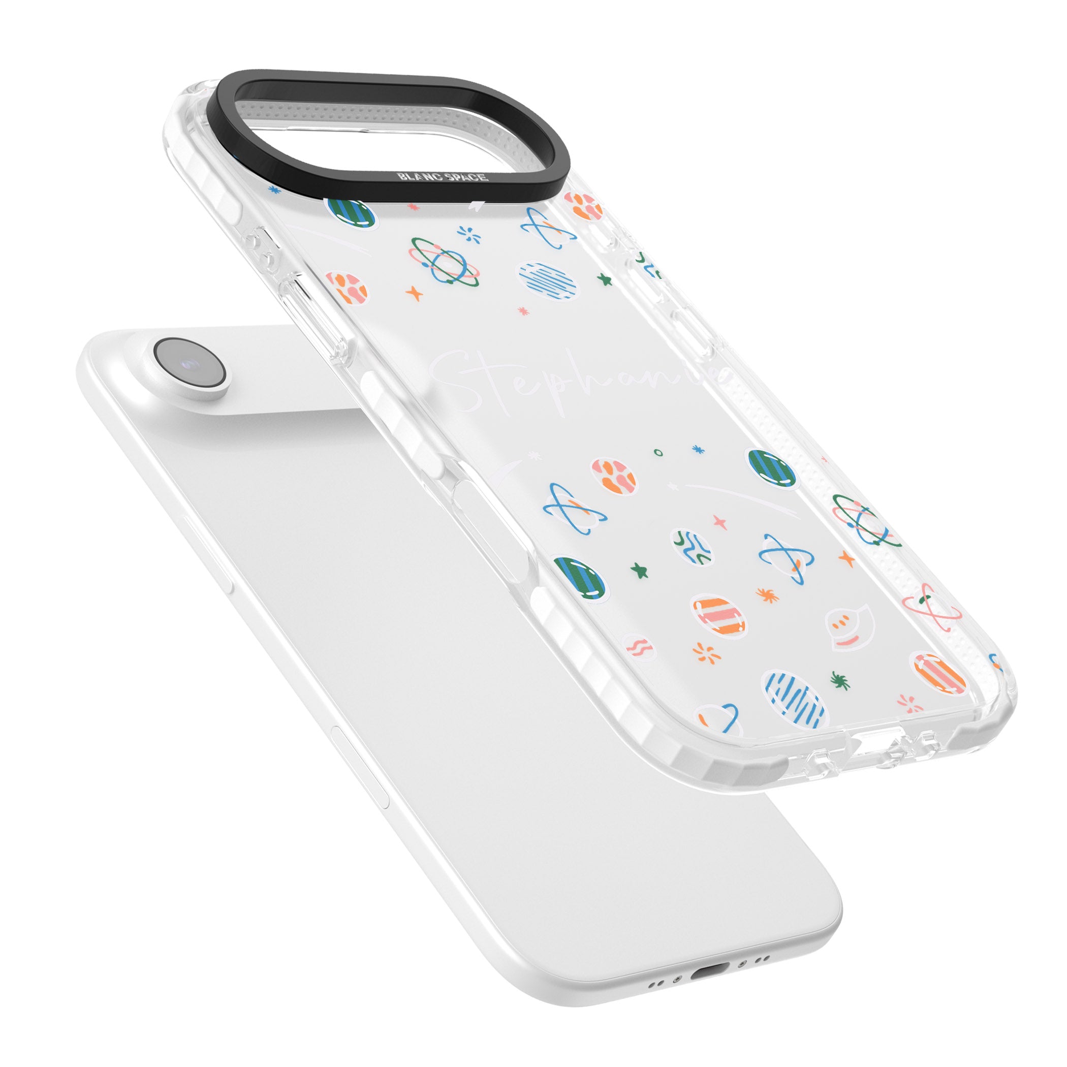 Personalised Space Pattern iPhone 17 Air Impact Clear Phone Case Colours