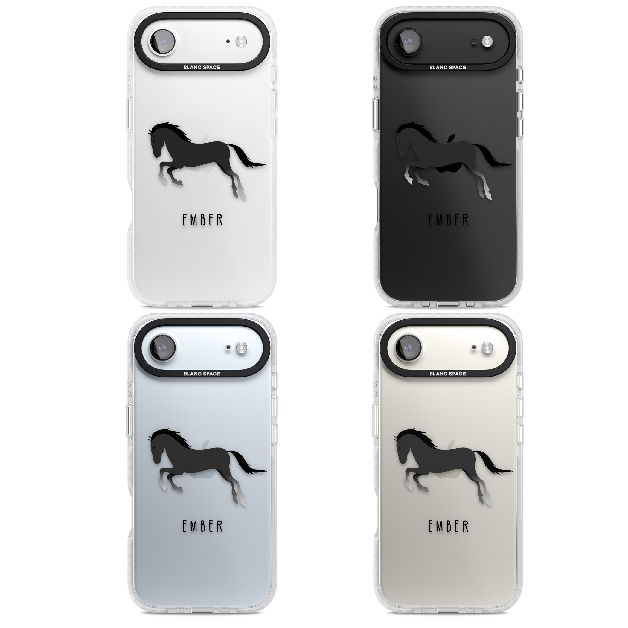 Personalised Black Horse iPhone 17 Air Impact Clear Phone Case APT Impact Protection