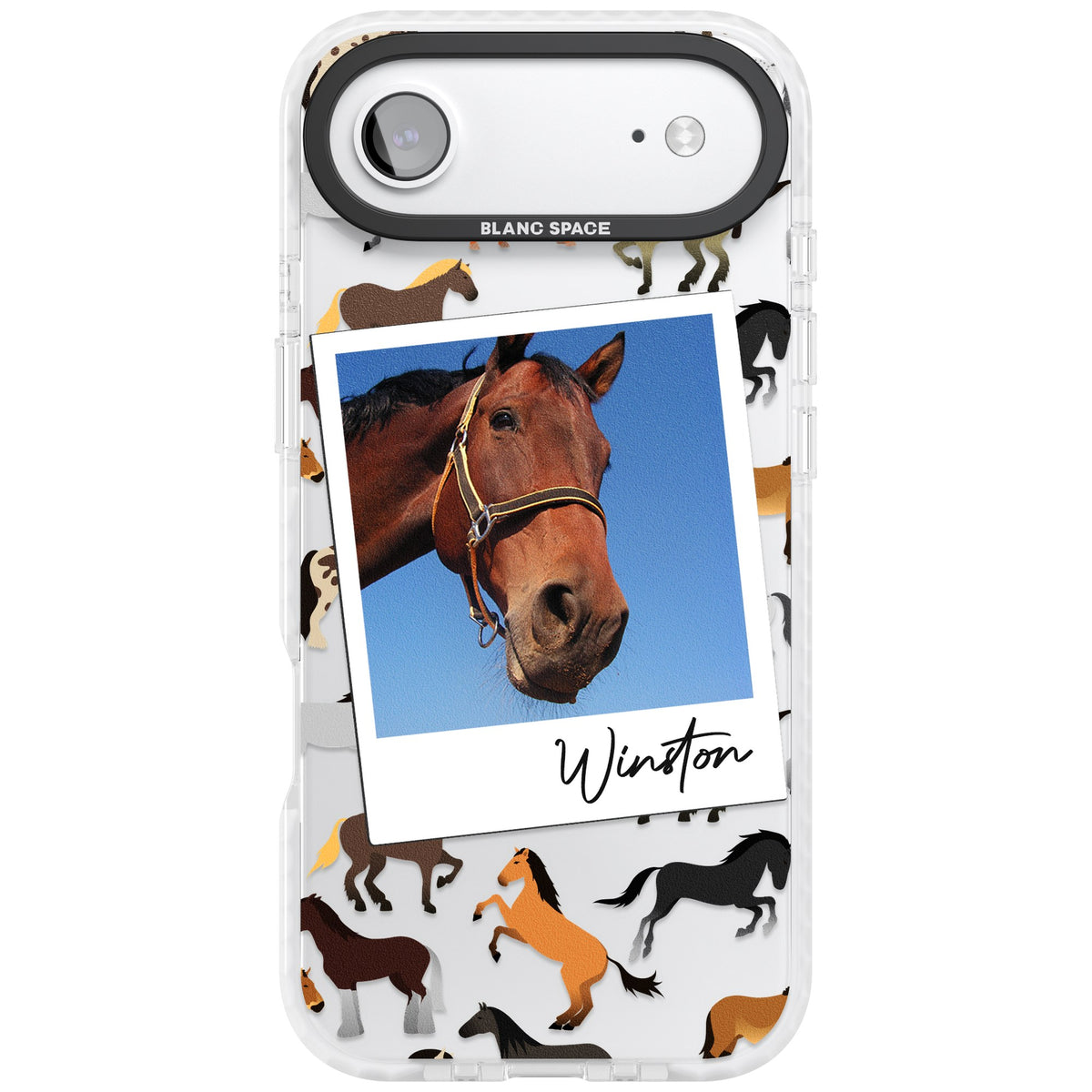 Personalised Horse Polaroid iPhone Air Impact Clear Phone Case front