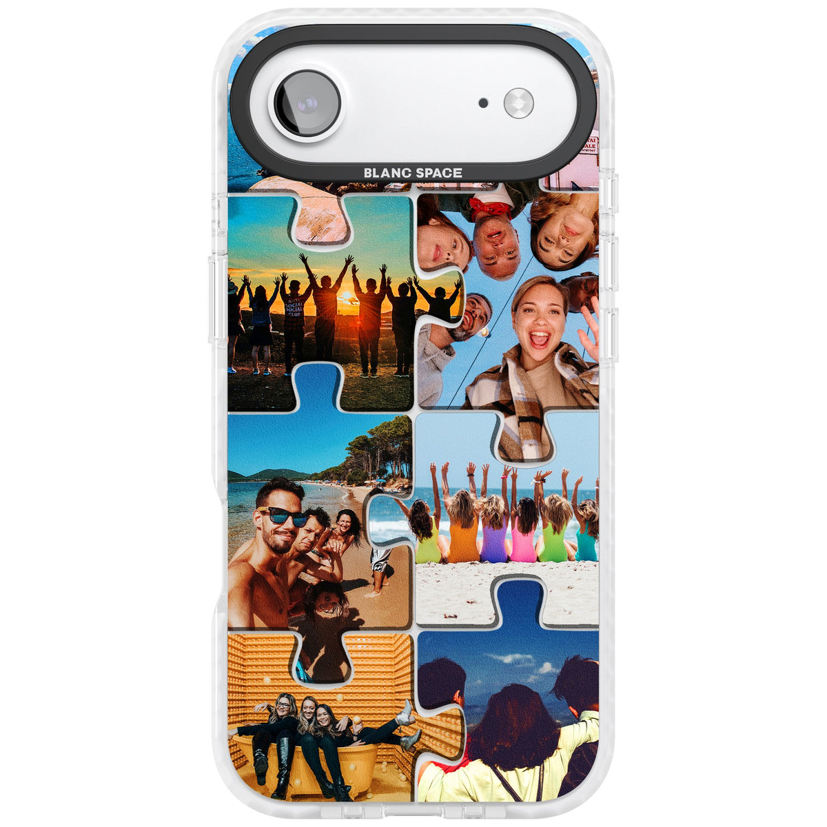 Personalised Jigsaw Photo Grid iPhone Air Impact Clear Phone Case front